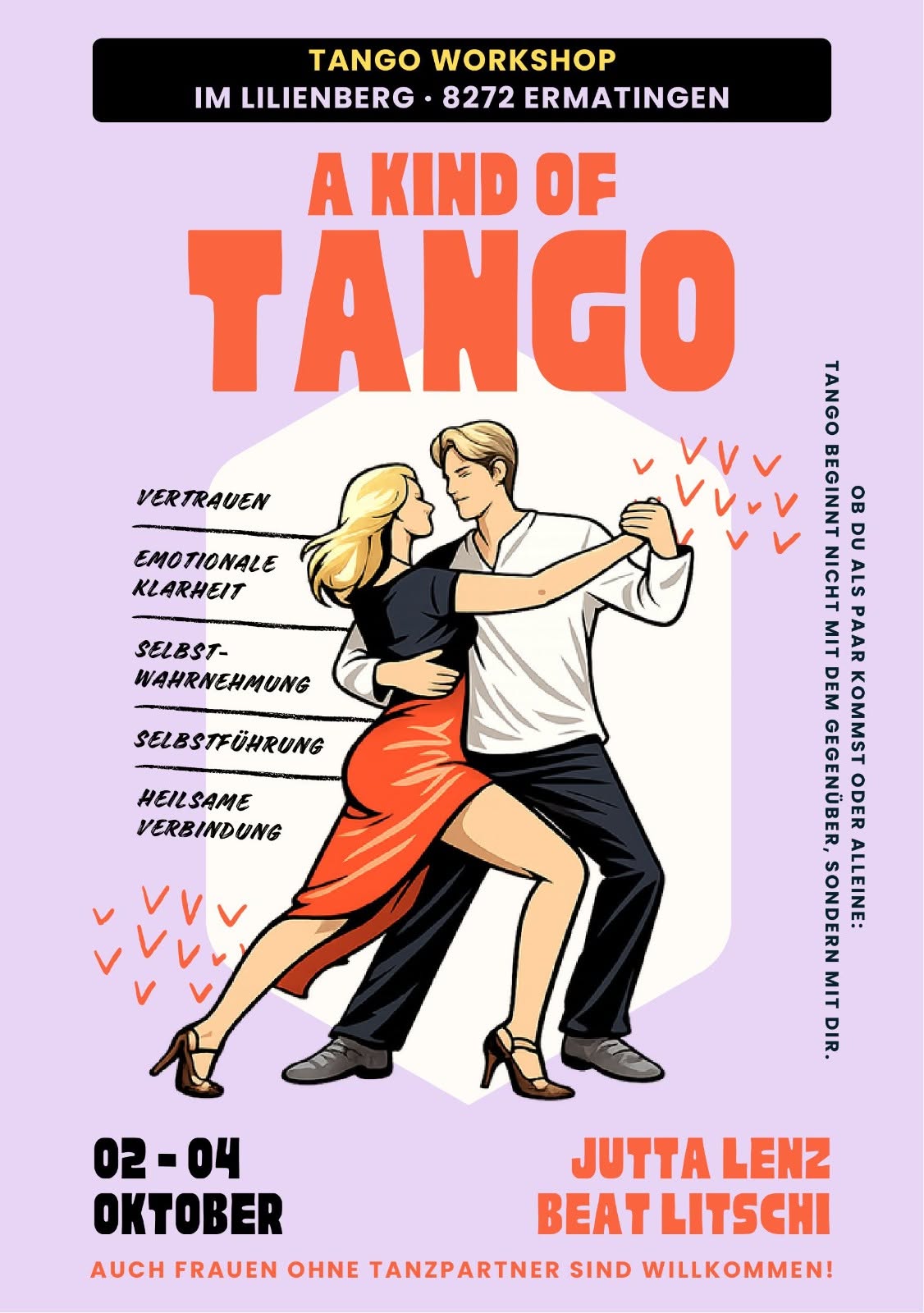 Tango Workshop mit Jutta Lenz & Beat Litschi — FRI 2 OCT