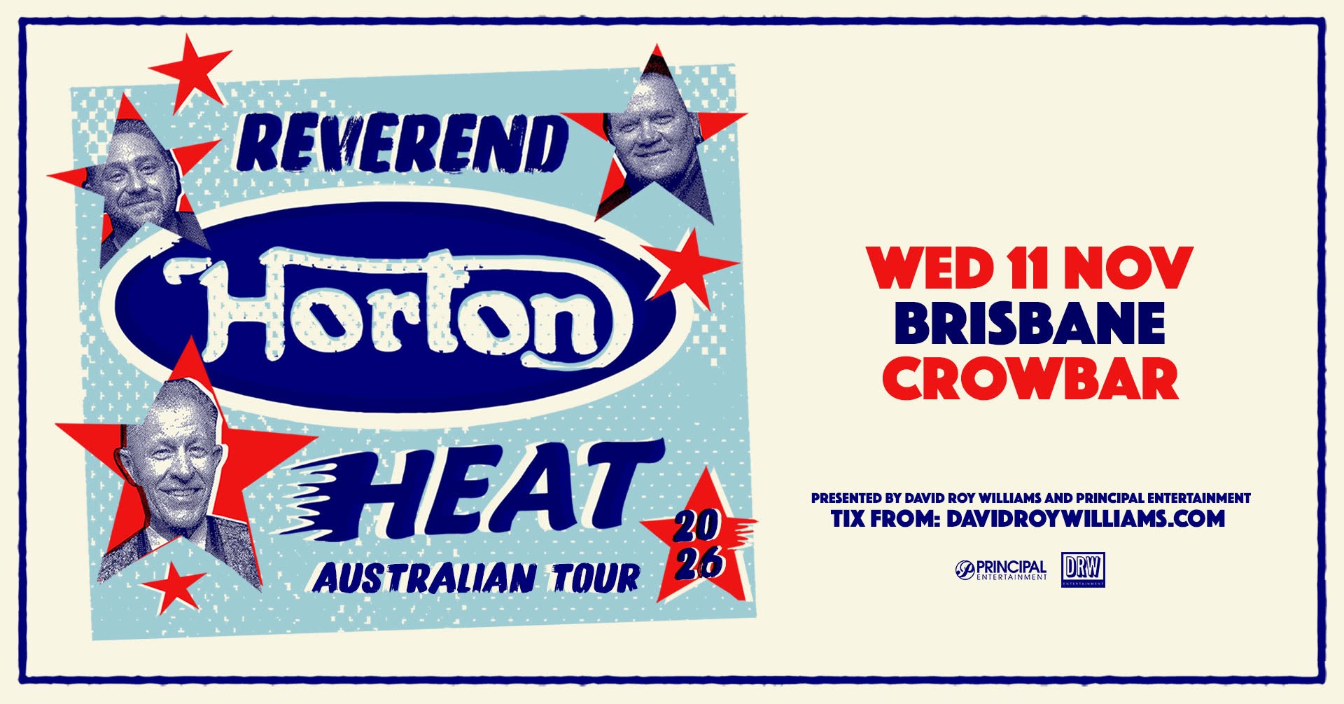 REVEREND HORTON HEAT | Crowbar, Brisbane | Wed 11 Nov — WED 11 NOV