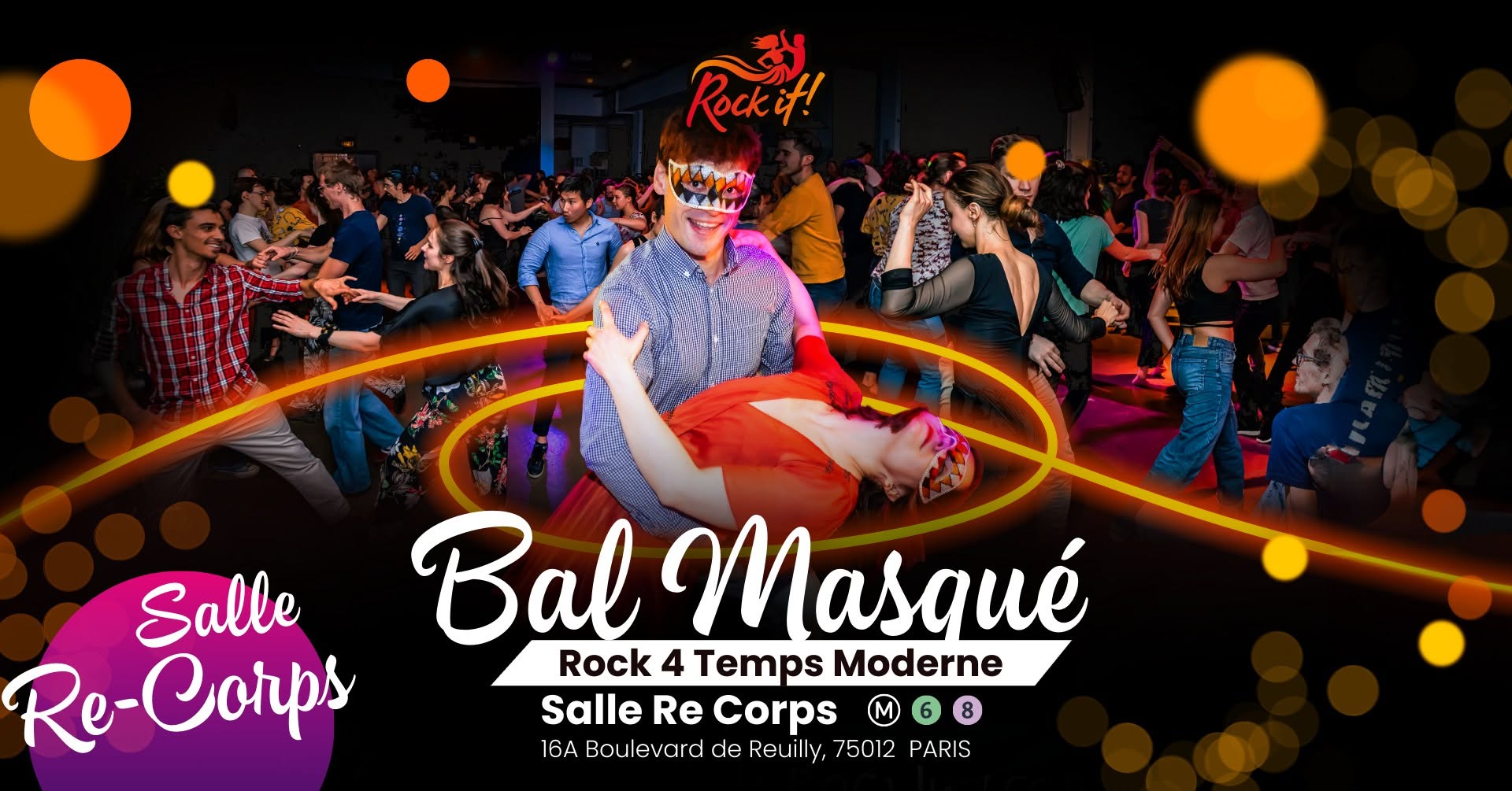 Soirée Danse Rock 4 temps Moderne "BAL MASQUE" — SAT 10 OCT
