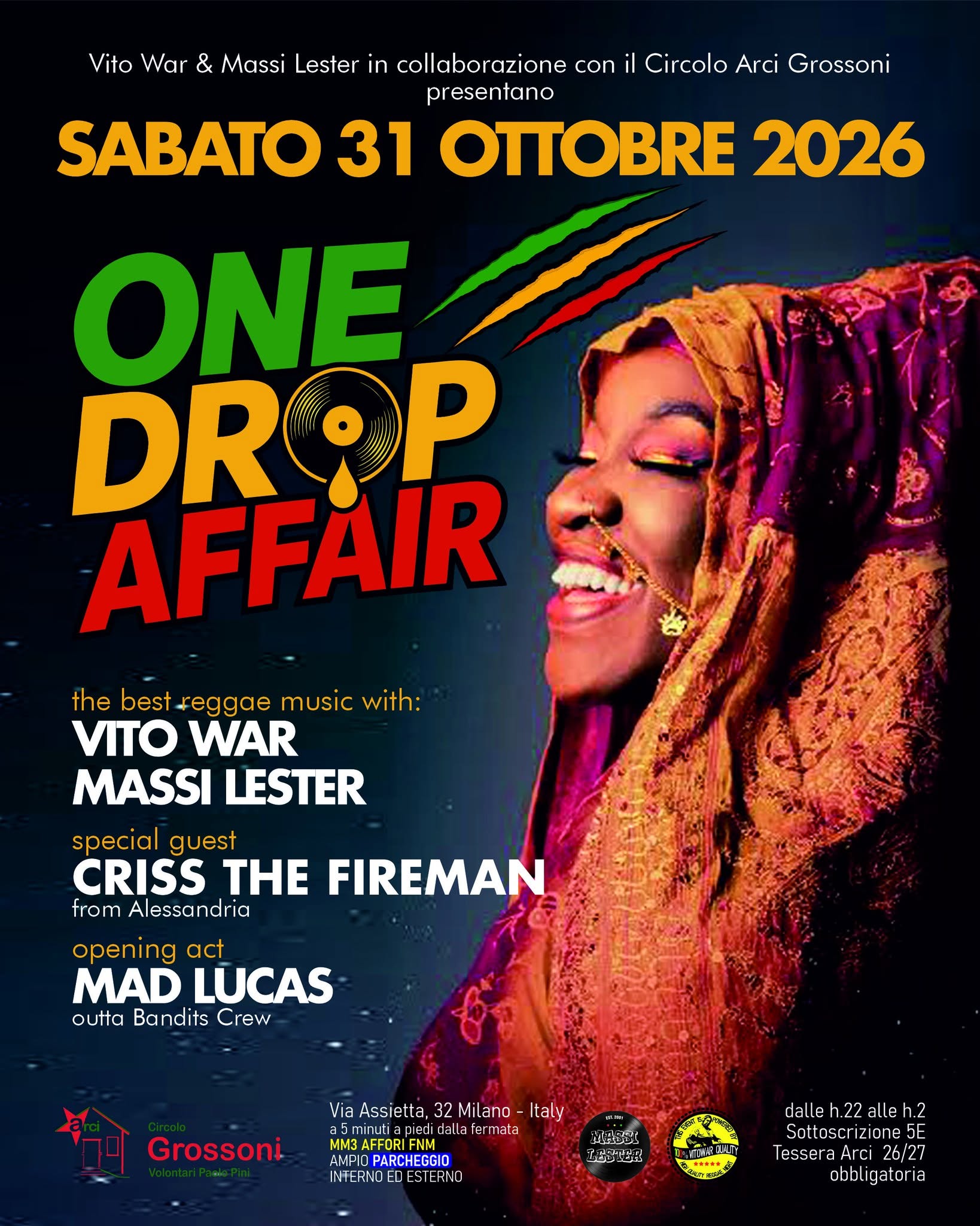 ONE DROP AFFAIR - reggae party — SAT 31 OCT – SUN 1 NOV