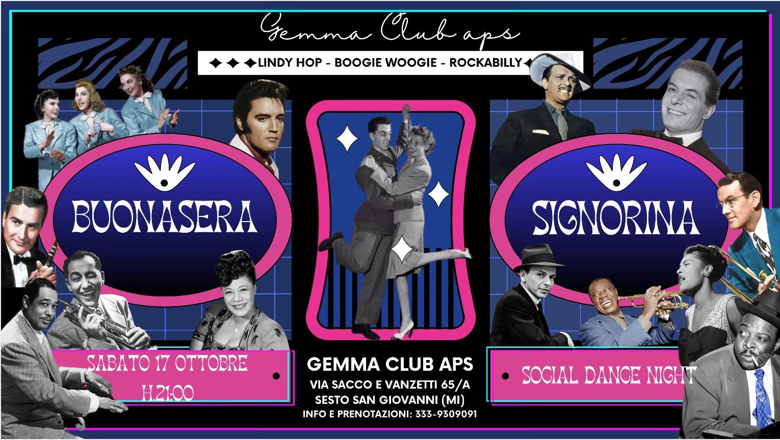 ☆ Gemma Club ☆ Special "BUONASERA SIGNORINA"☆ Lindy Hop - Boogie Woogie-Rockabilly ☆ Dj Dom Parker ☆ — SAT 17 OCT