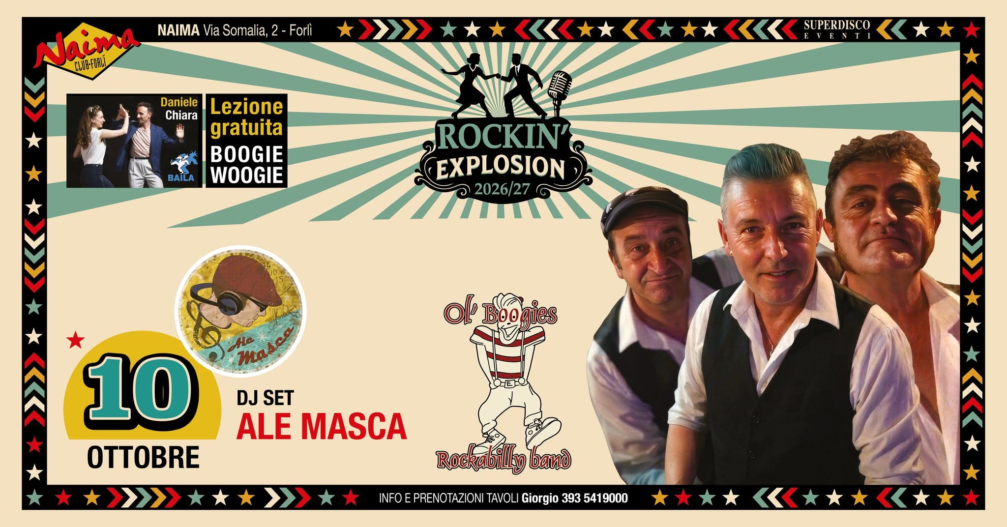 🔥 ROCKIN’ EXPLOSION | OL’ BOOGIES LIVE + DJ ALE MASCA | NAIMA FORLÌ 🔥 — SAT 10 OCT