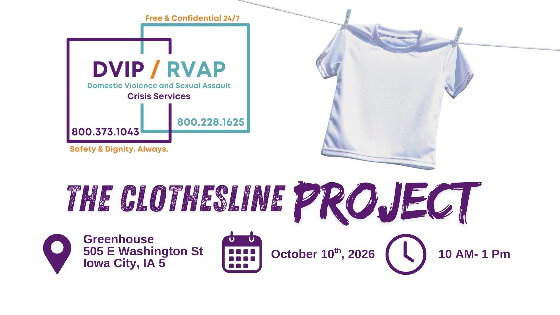 The Clothesline Project — SAT 10 OCT