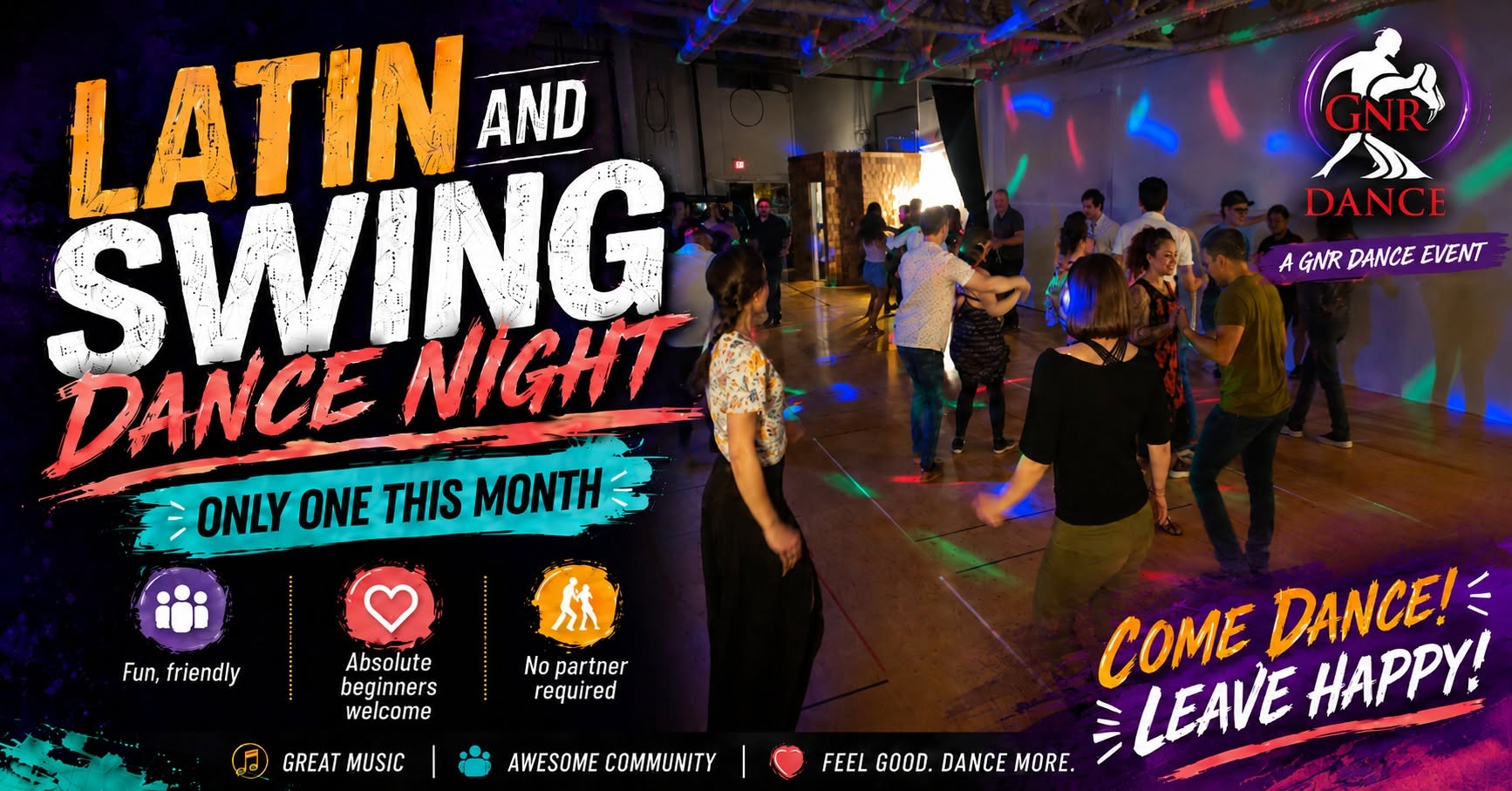 Latin & Swing Dance Night (One Night This Month) — SUN 22 NOV