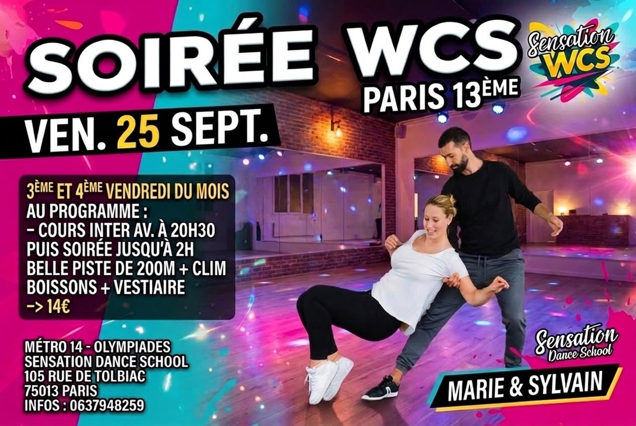 Cours + Soirée WCS Olympiades Paris XIII — FRI 16 – SAT 17 OCT