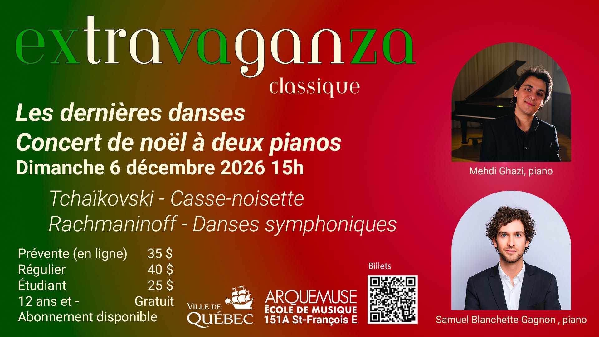 Les dernières danses - Concert de noël à deux pianos — SUN 6 DEC