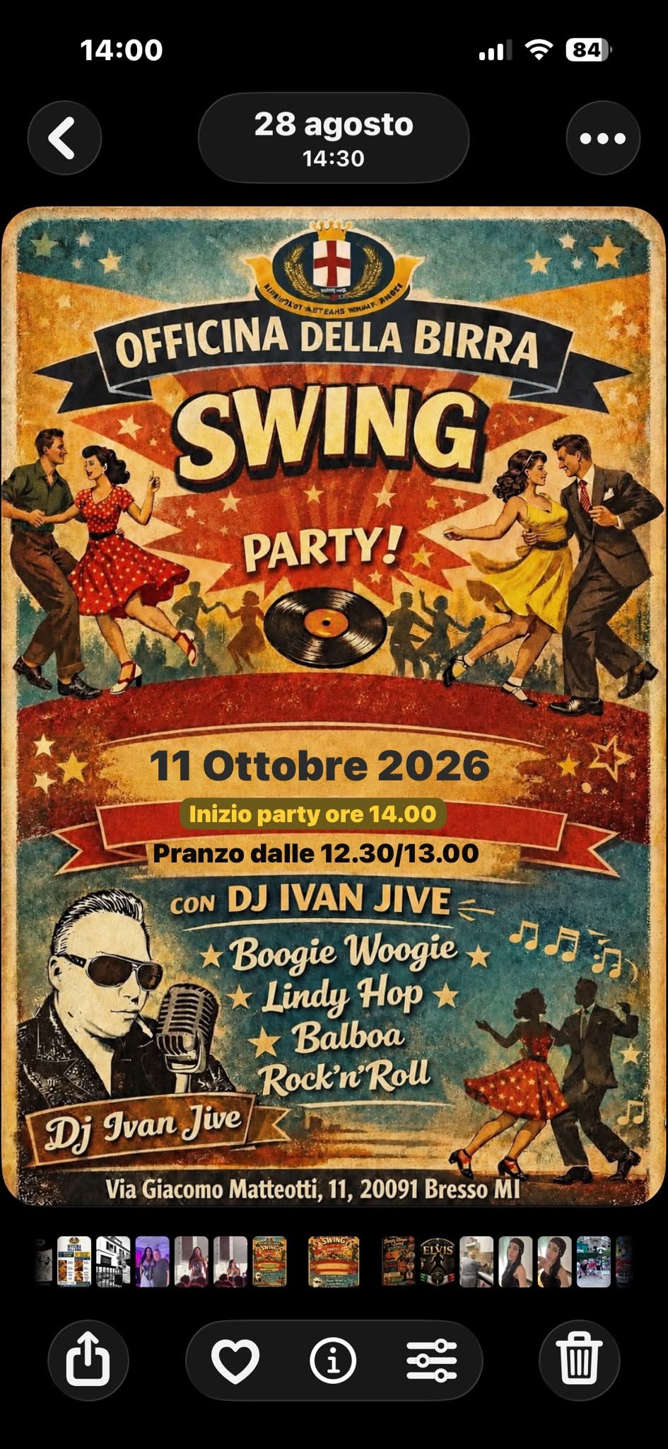SWING PARTY ( officina della Birra ) — SUN 11 OCT