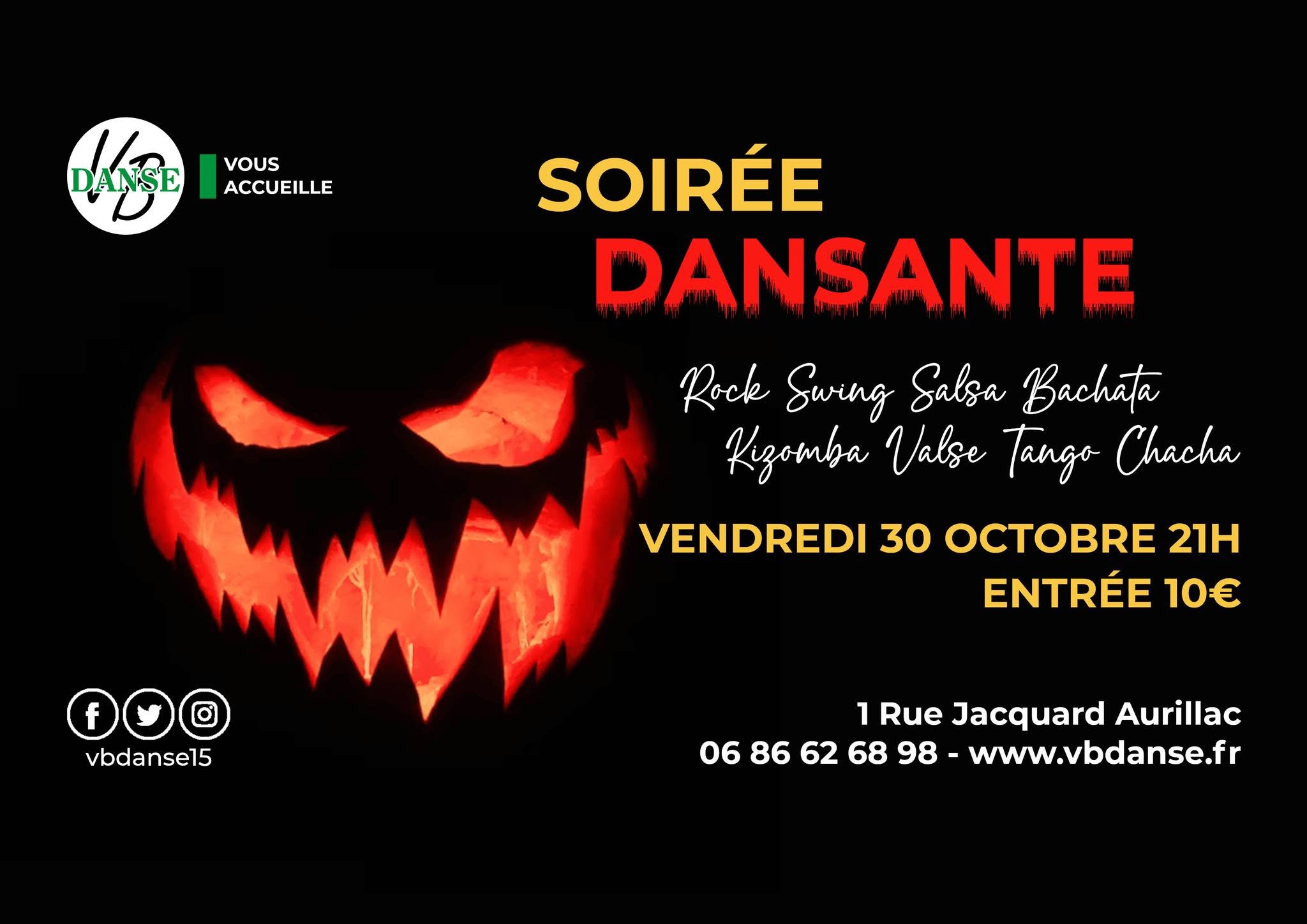 Soirée dansante HALLOWEEN — FRI 30 – SAT 31 OCT