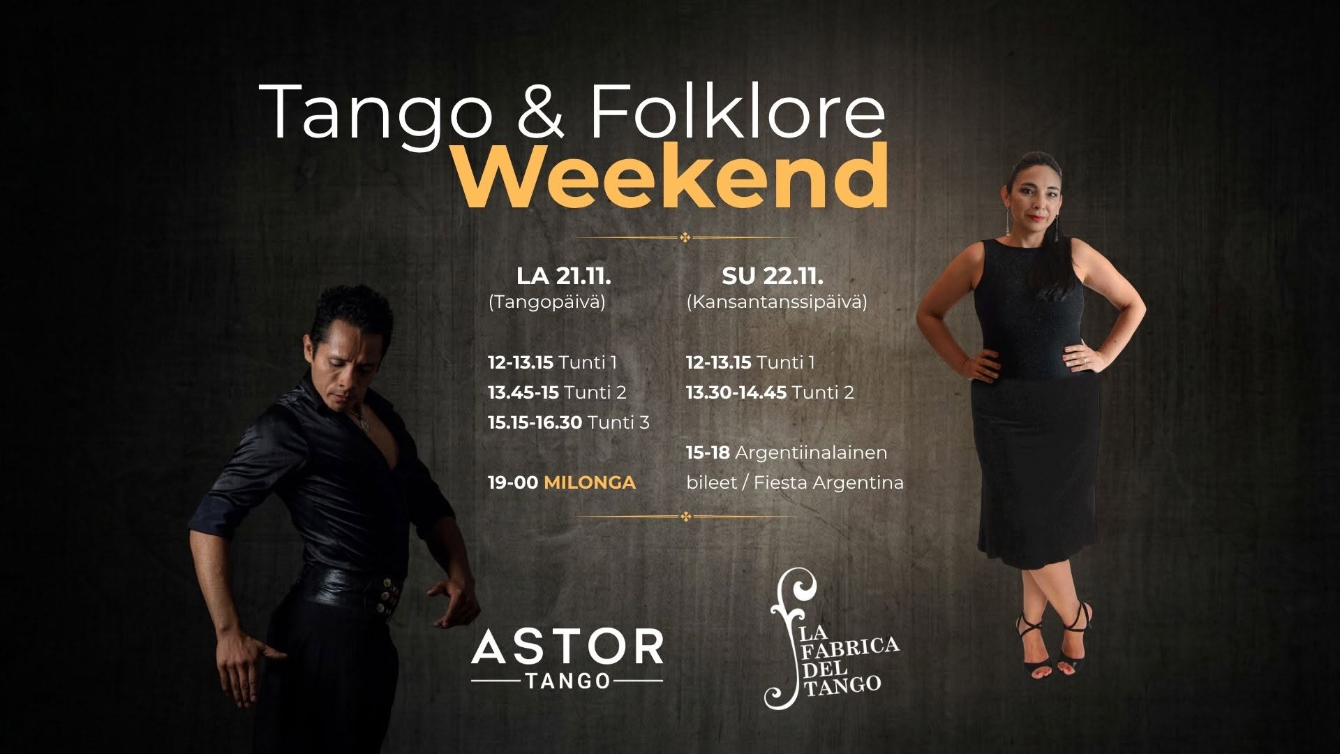 Tango & Folklore Weekend - Emilio Cornejo & Carina Quiroga — SAT 21 – SUN 22 NOV