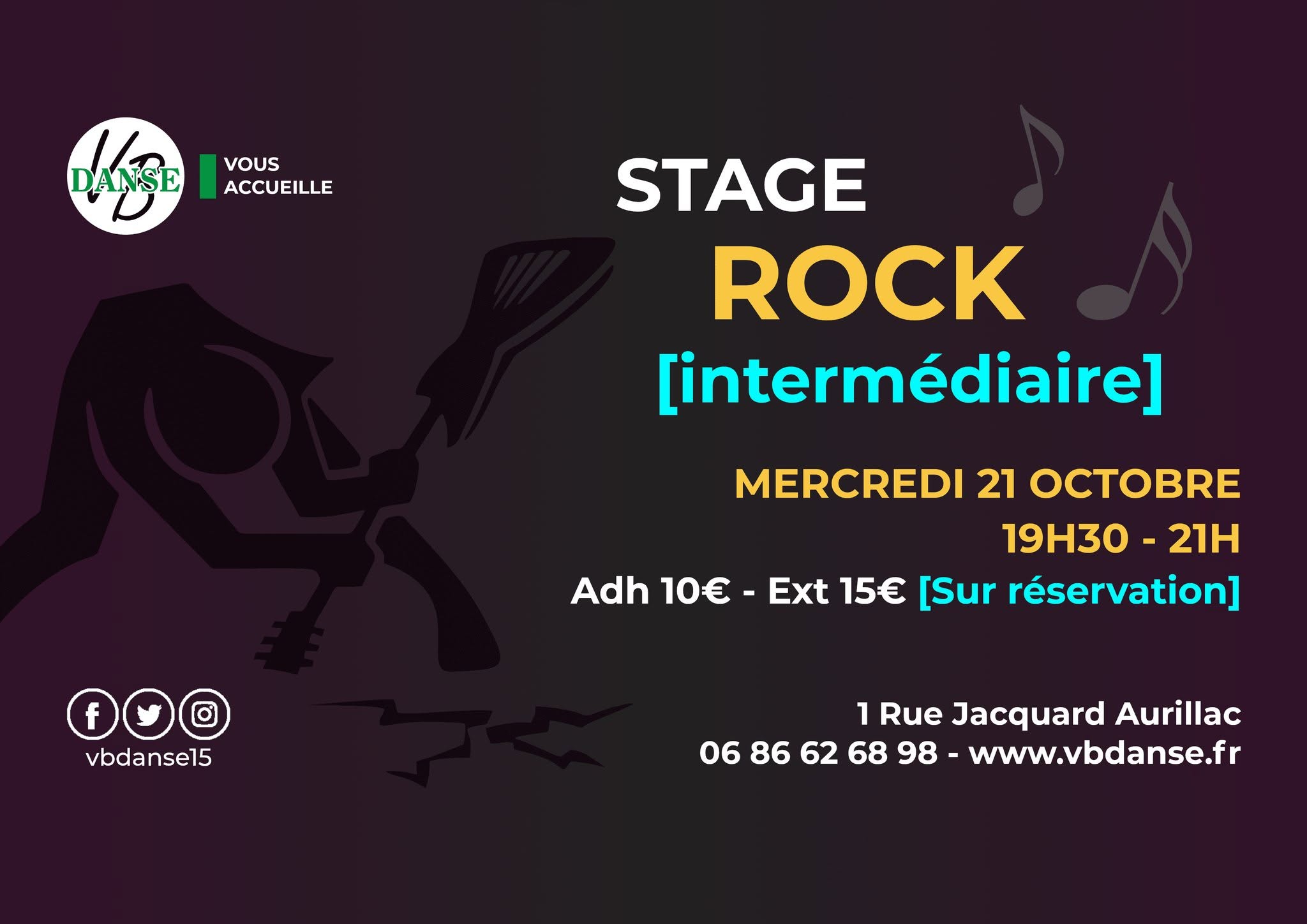 Stage ROCK (intermédiaire) — WED 21 OCT