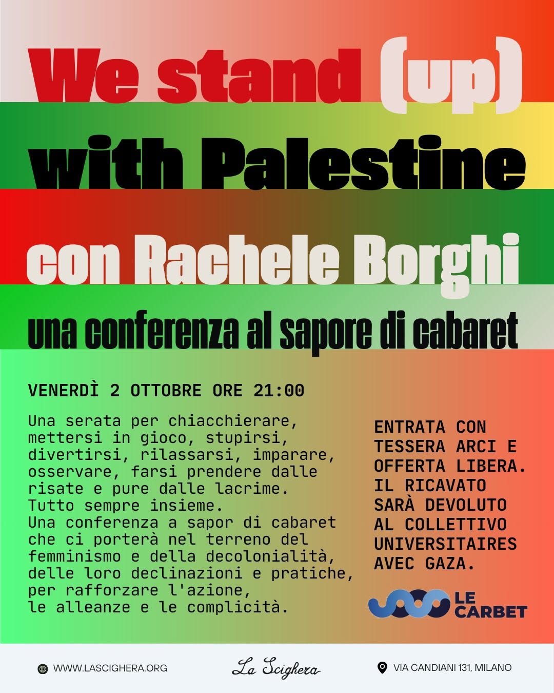 WE STAND (UP) WITH PALESTINE — FRI 2 OCT