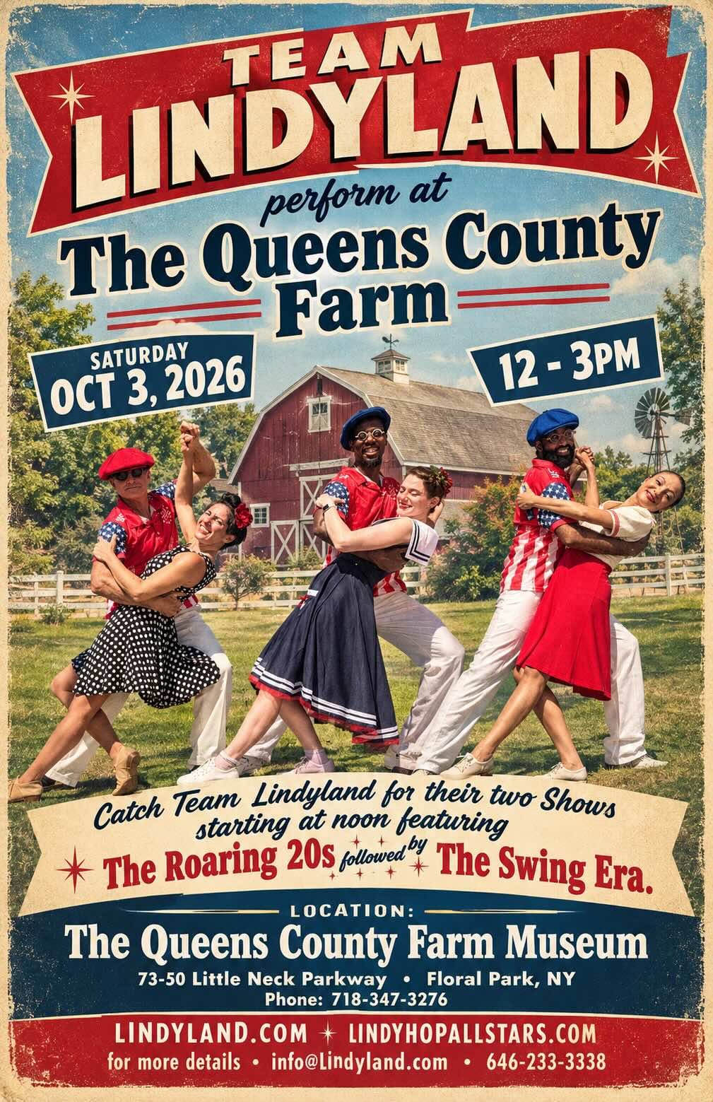 TEAM LINDYLAND at The Queens Country Farm Museum — SAT 3 OCT