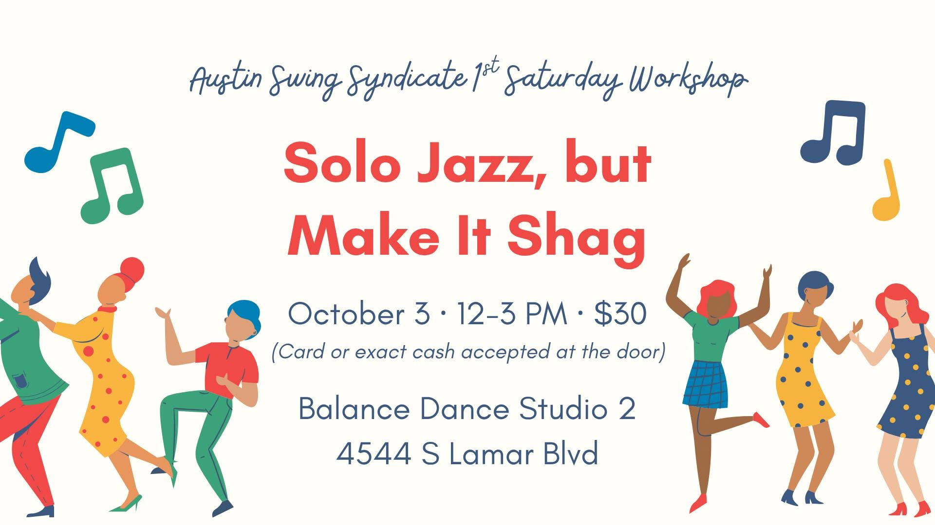 First Saturday Workshop: Solo Jazz, but Make it Shag — SAT 3 OCT