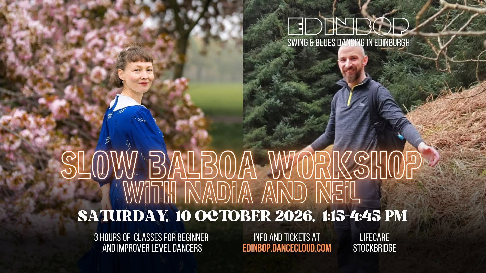 Slow Balboa workshop for beginners / improvers with Nadia and Neil — SAT 10 OCT