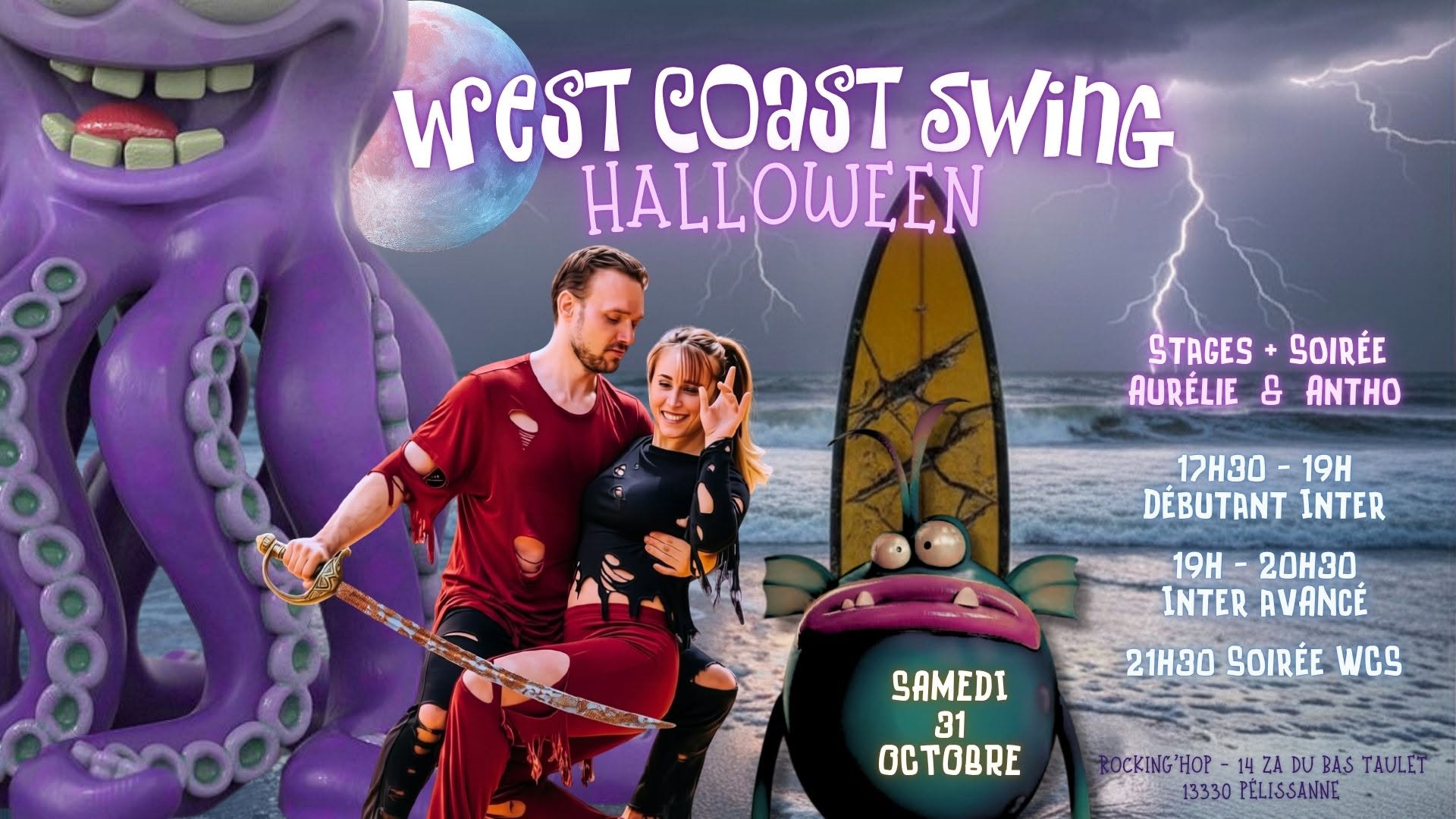 Soirée West Coast Swing + Stages samedi 31 octobre - édition Halloween — SAT 31 OCT – SUN 1 NOV