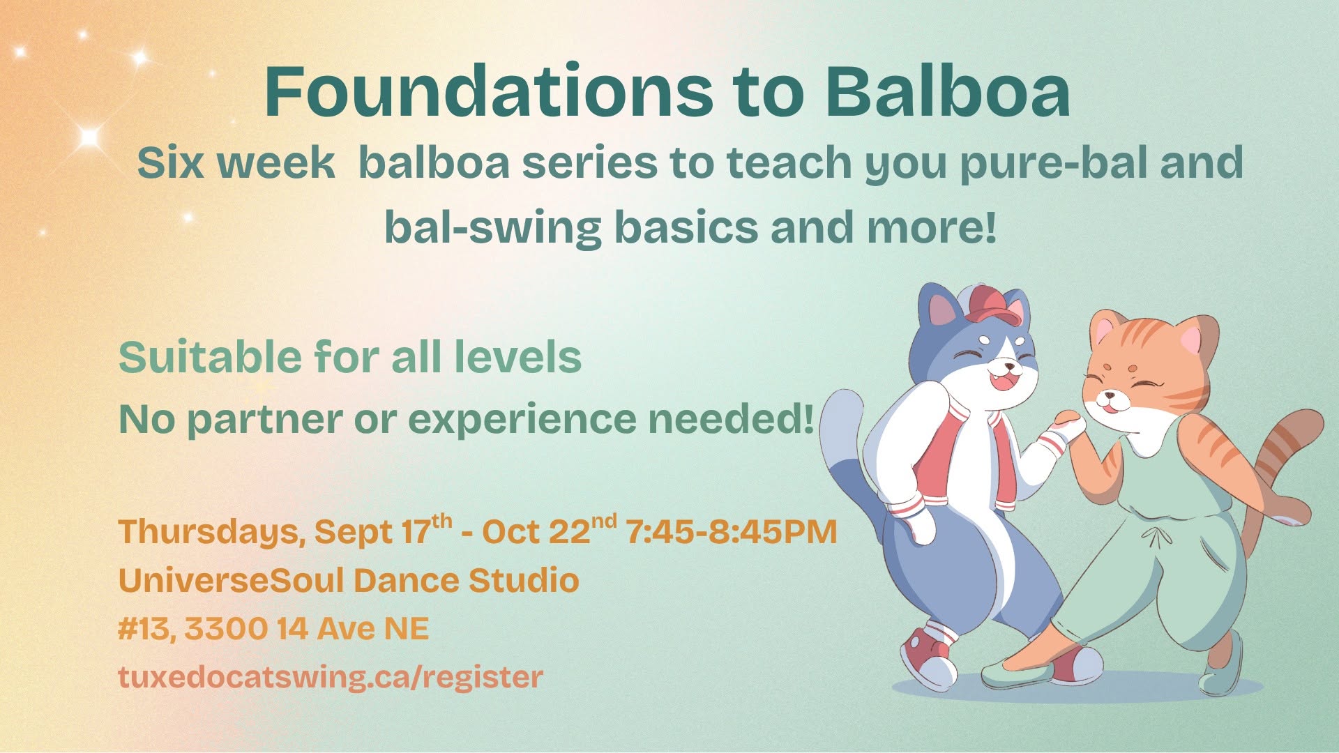 Foundations to Balboa - Beginner Swing Dance Series — FRI 2 OCT