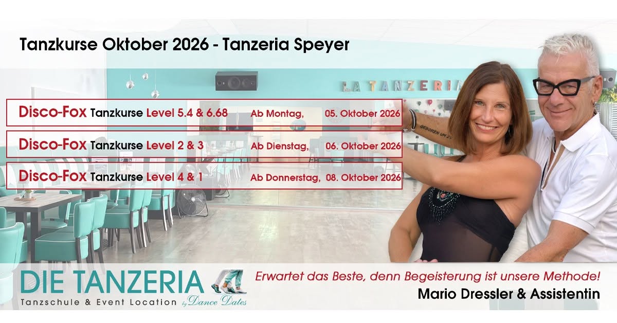 Neue Disco-Fox Tanzkurse Level 1 - Level 6 im Oktober in Speyer — MON 5 OCT