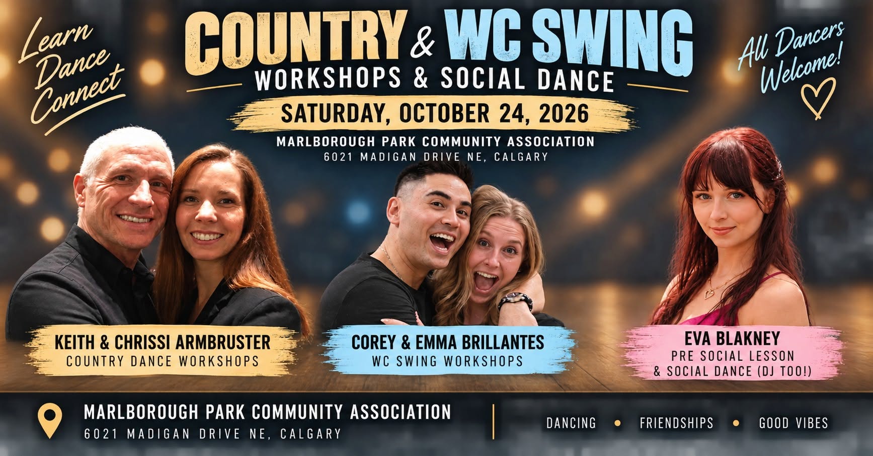 2026 Country & WC Swing Workshops & Social Dance — SAT 24 – SUN 25 OCT