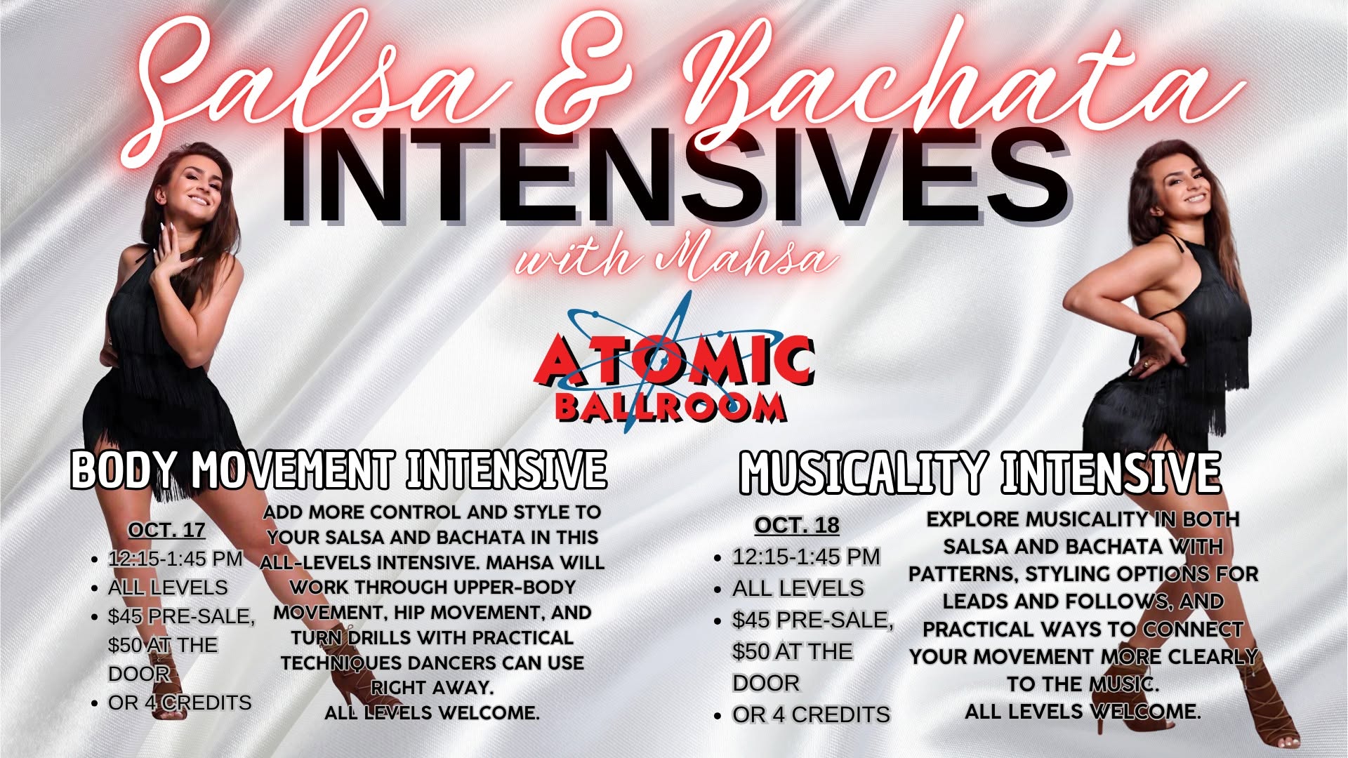 Salsa & Bachata Body Movement Intensive with Mahsa - ATOMIC Ballroom! — SAT 17 OCT