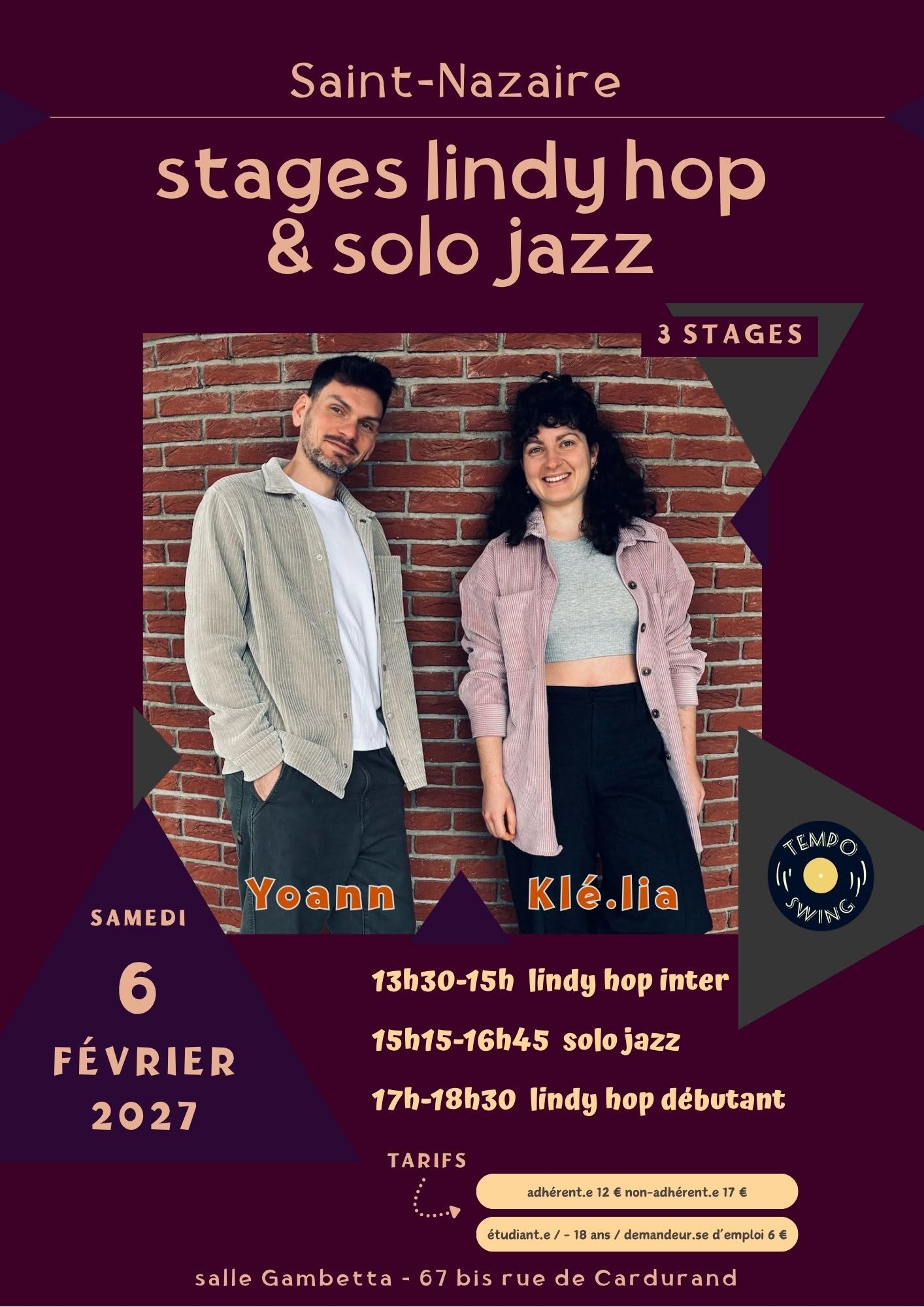 Stages Lindy Hop & Solo Jazz Swing — SAT 6 FEB 2027