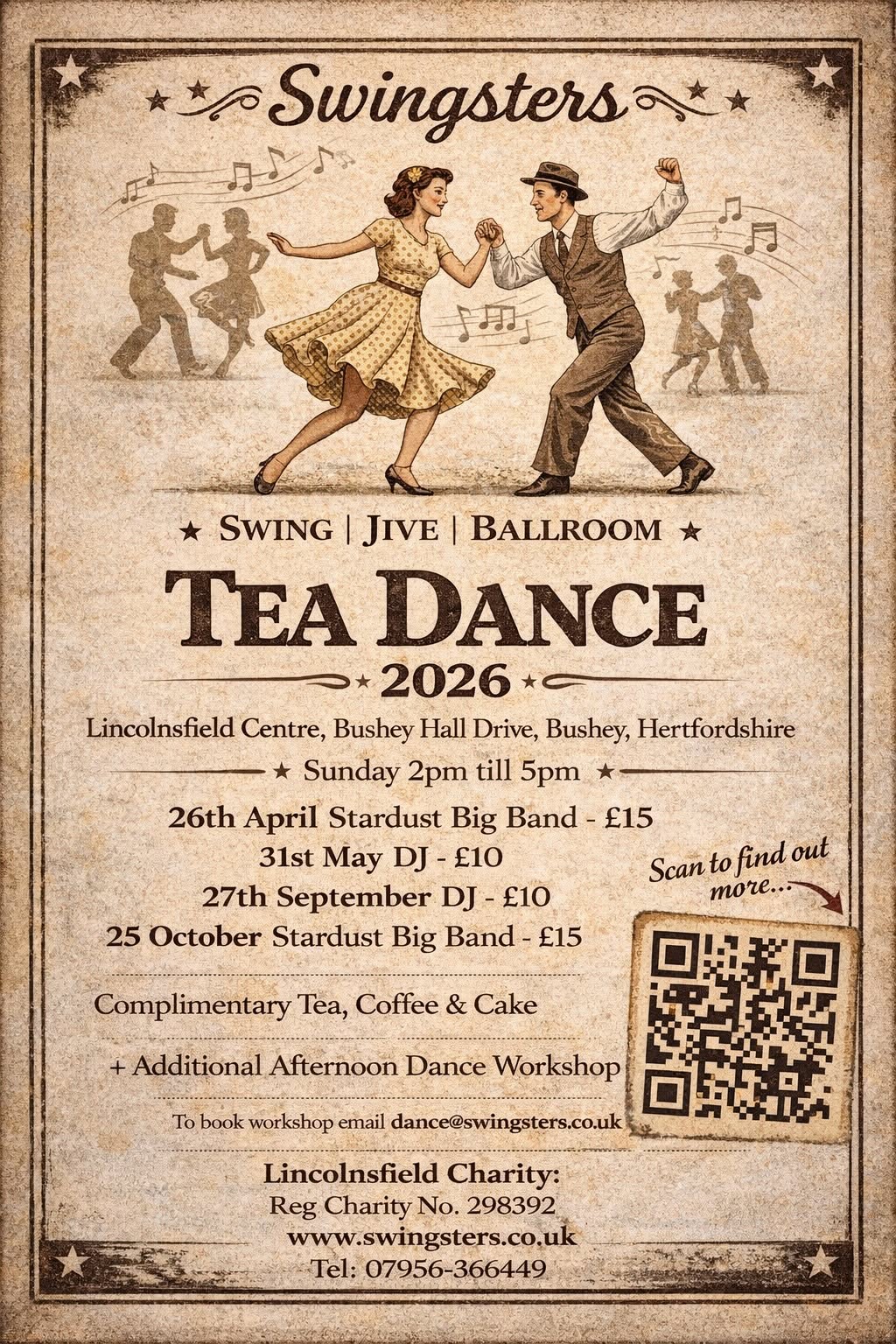Swingsters Swing | Jive | Ballroom Tea Dance 2026 β SUN 25 OCT