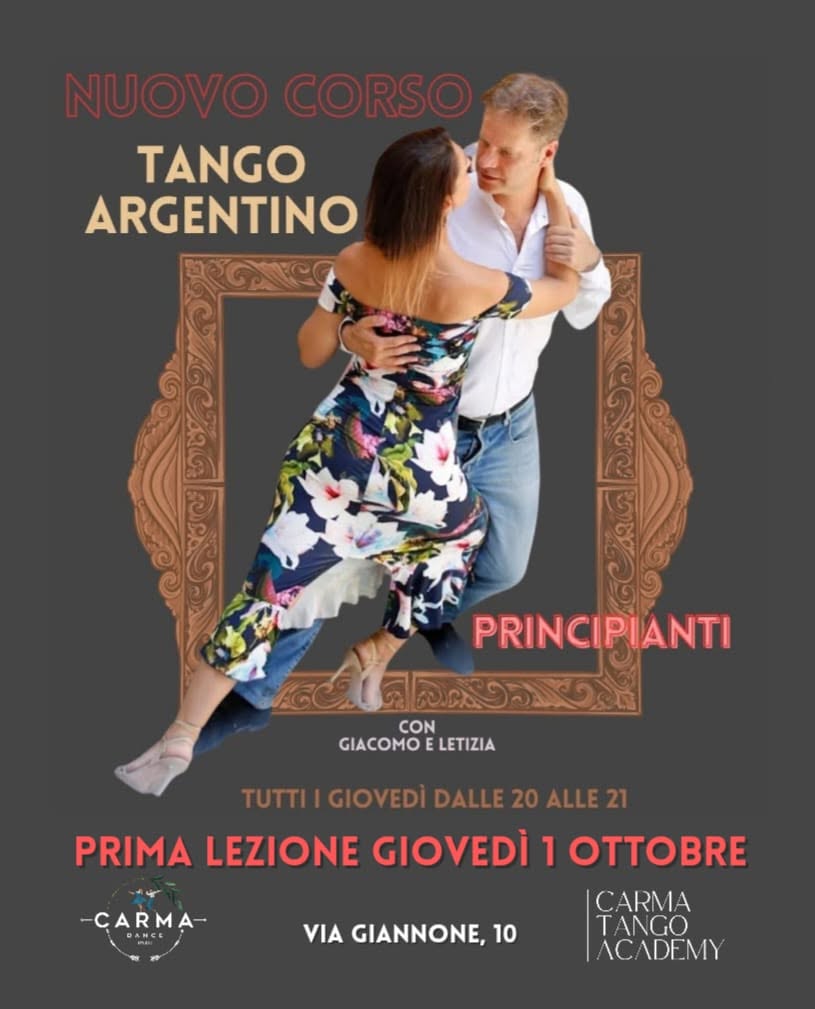 Nuovo corso di Tango Argentino a Torino con Giacomo & Letizia — THU 1 – THU 15 OCT