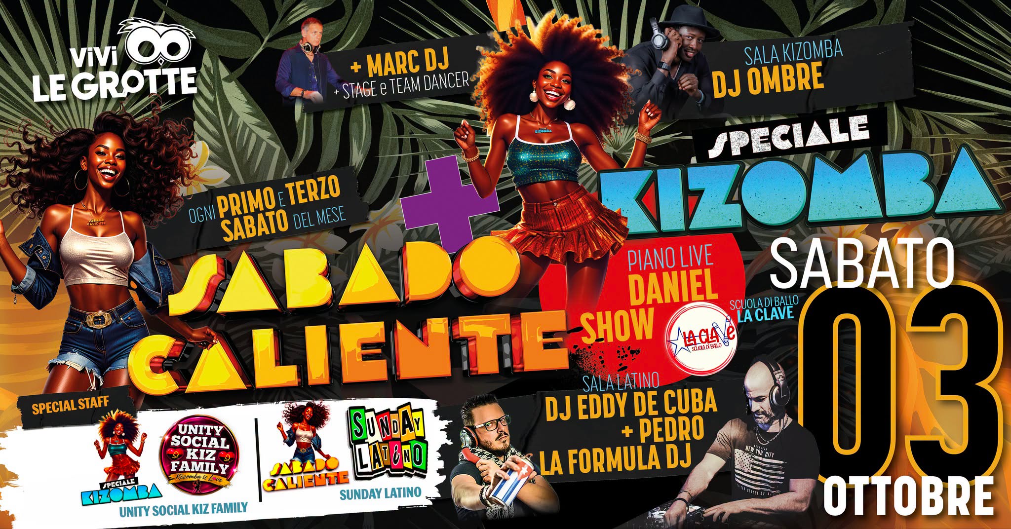 Sabato ๐๐ฎ๐๐ถ๐ป๐ผ&๐๐ถ๐๐ผ๐บ๐ฏ๐ฎ ๐ก๐ถ๐ด๐ต๐: tra Caraibi ed Angola + ๐๐ถ๐๐ฒ e Disco Dancefloor โ SAT 3 โ SUN 4 OCT