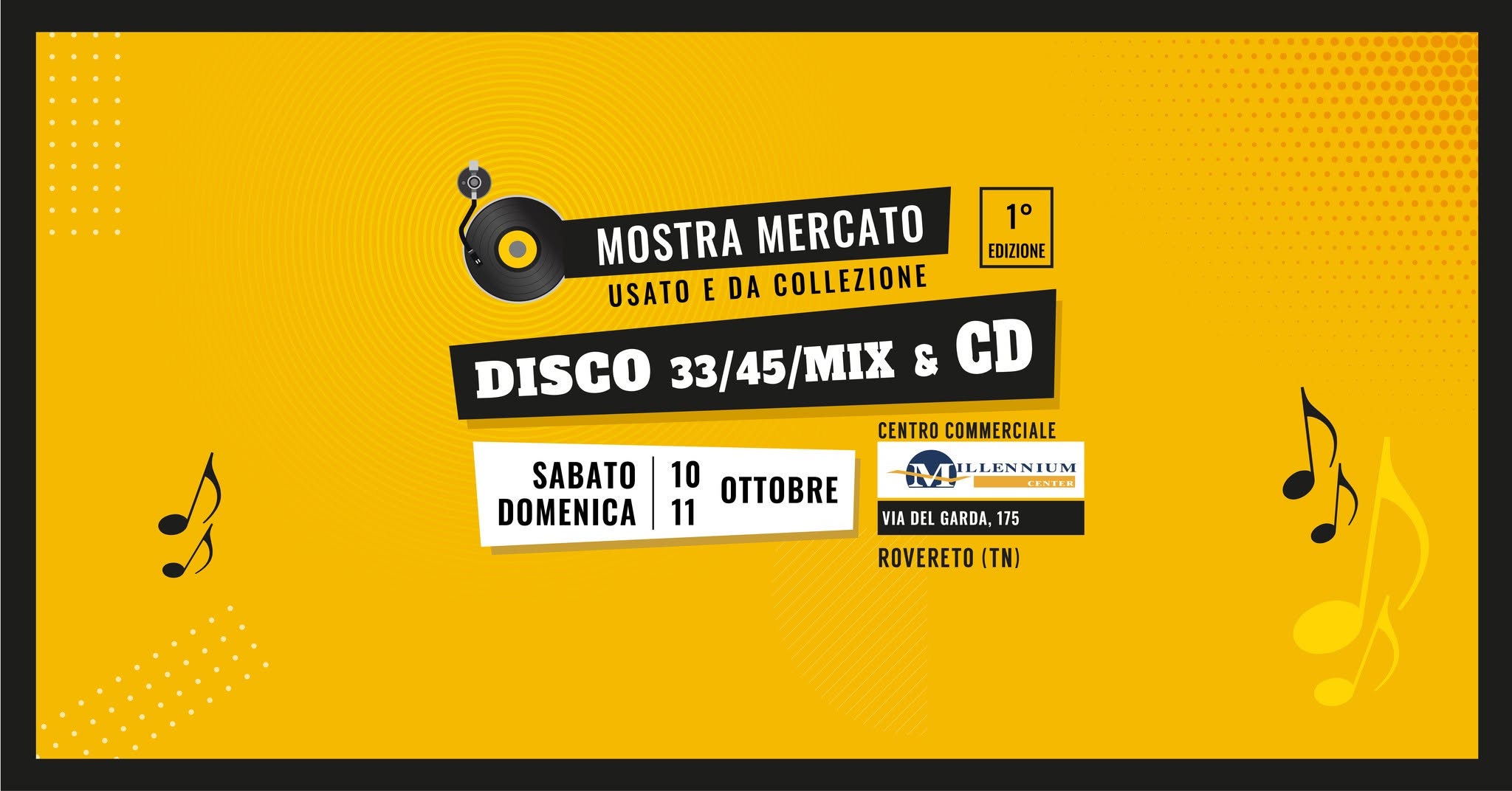 1ยช Mostra Mercato del Disco - ROVERETO โ SAT 10 โ SUN 11 OCT