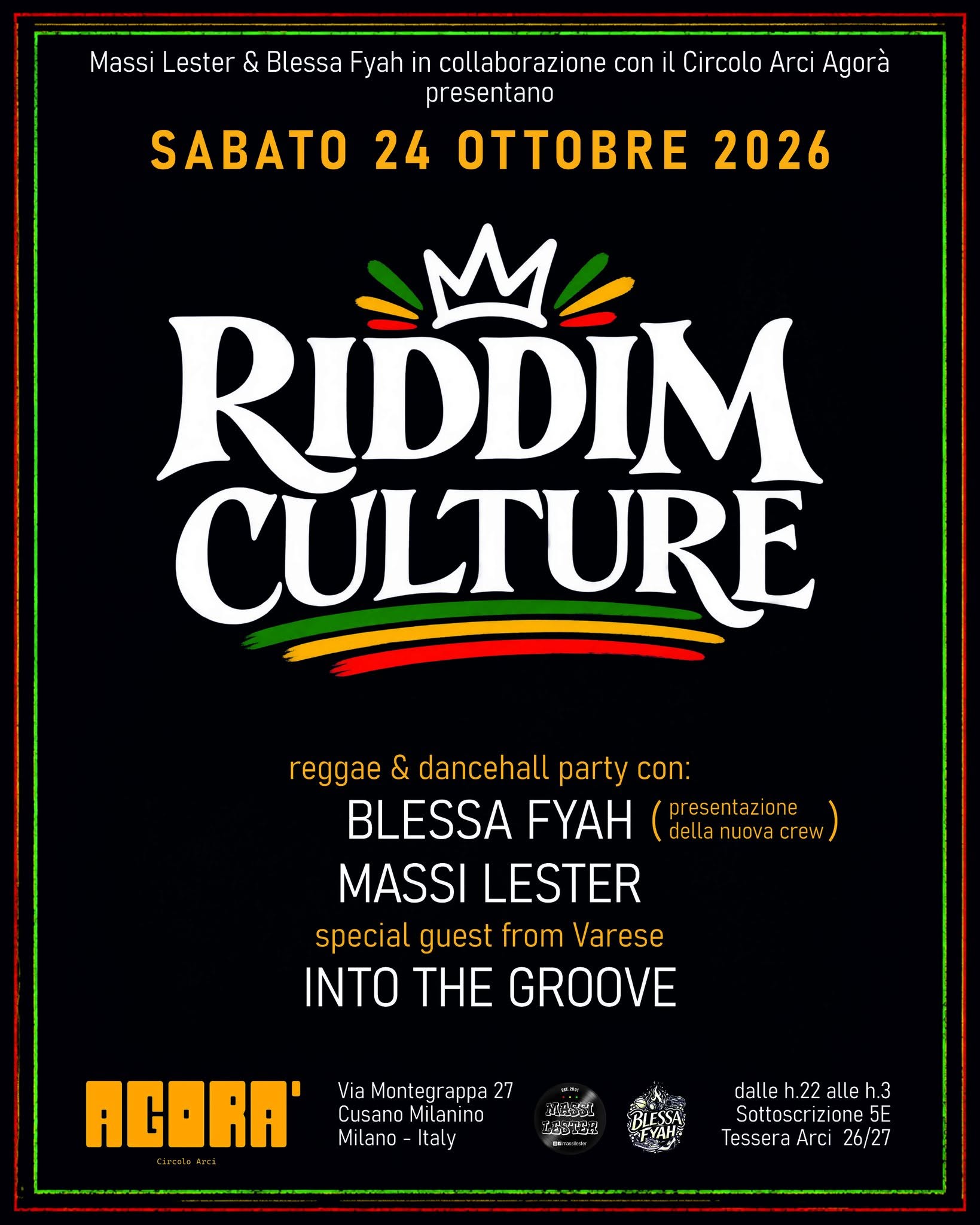 RIDDIM CULTURE - reggae dancehall party — SAT 24 – SUN 25 OCT