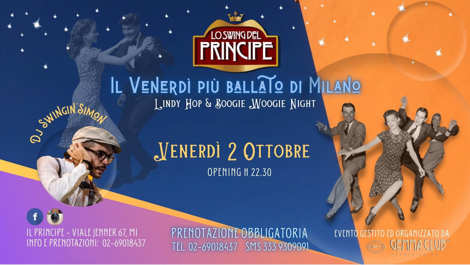 ☆ Lo swing del Principe ☆ Lindy Hop & Boogie Woogie Night ☆ Dj Swingin'Simon ☆ — FRI 2 OCT