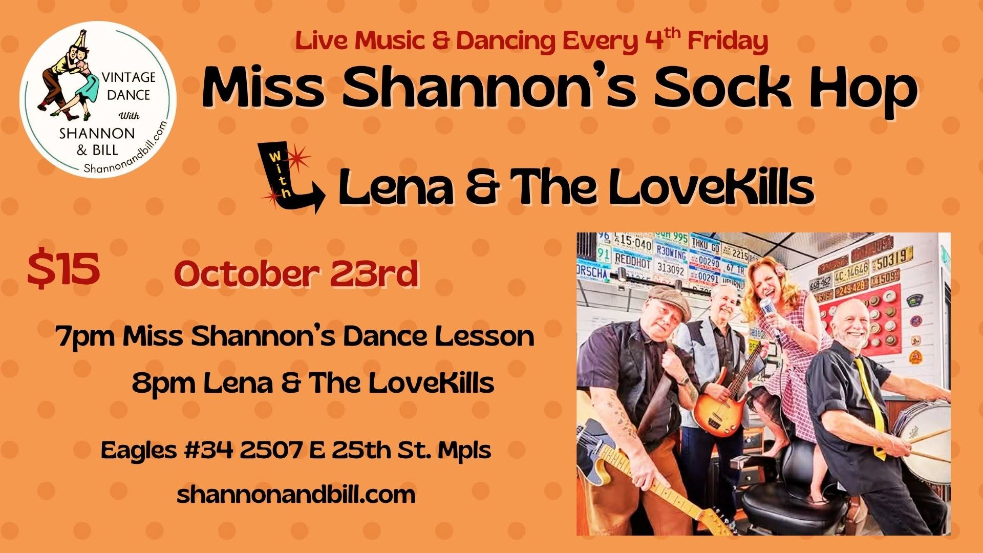 Lena & The LoveKills at Miss Shannon's Sock Hop 10/23 — SAT 24 OCT