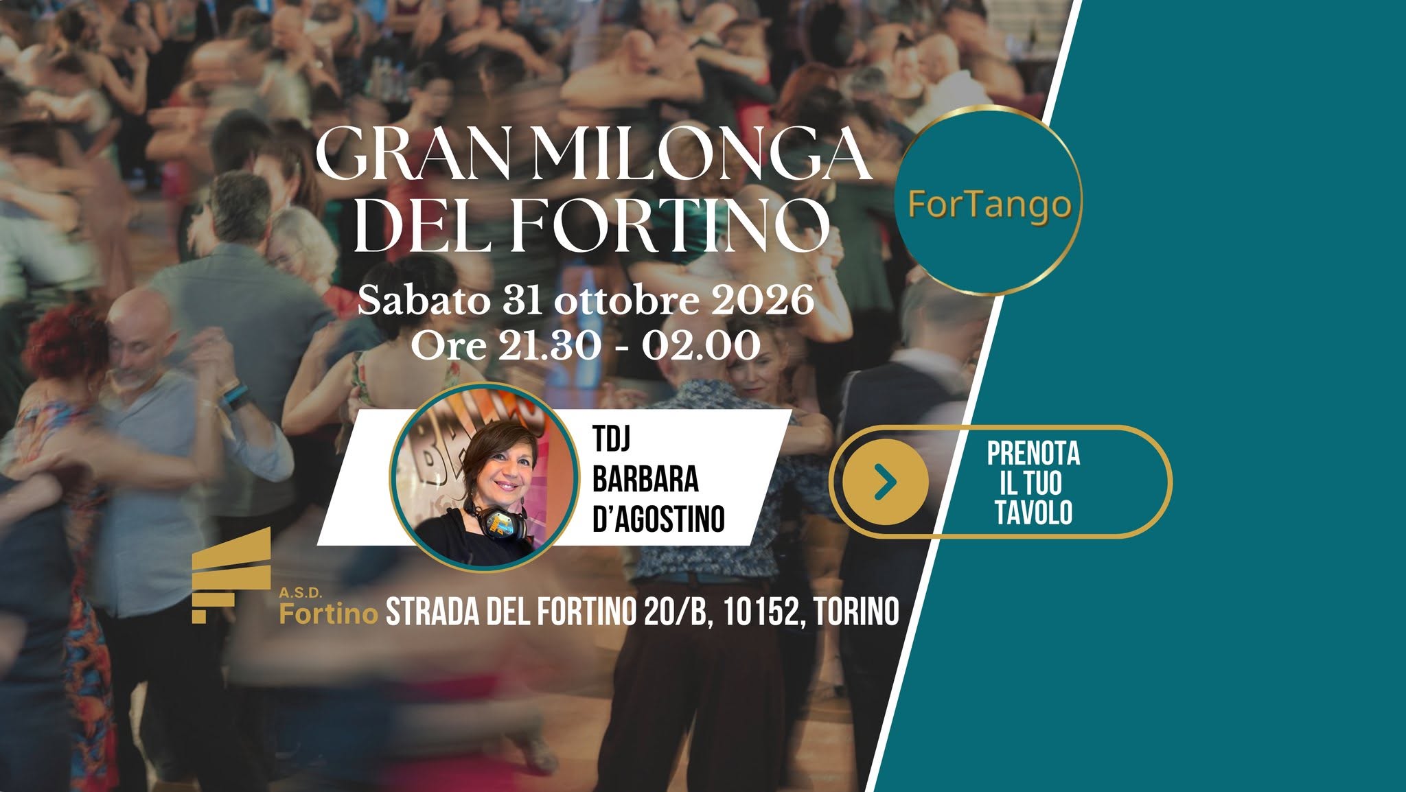 Gran Milonga Del Fortino, Tdj Barbara D'Agostino — SAT 31 OCT