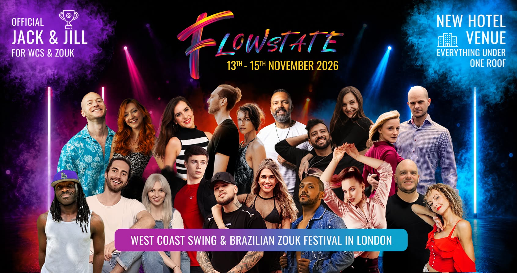 Flowstate 2026 - West Coast Swing & Zouk Festival in London 🩵 — FRI 13 – MON 16 NOV