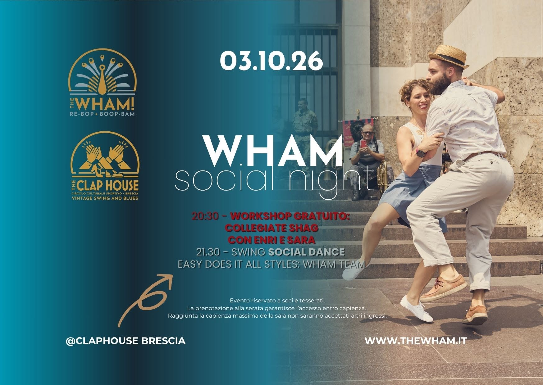 EASY DOES IT social dance swing - lezione gratis di Shag! β SAT 3 OCT