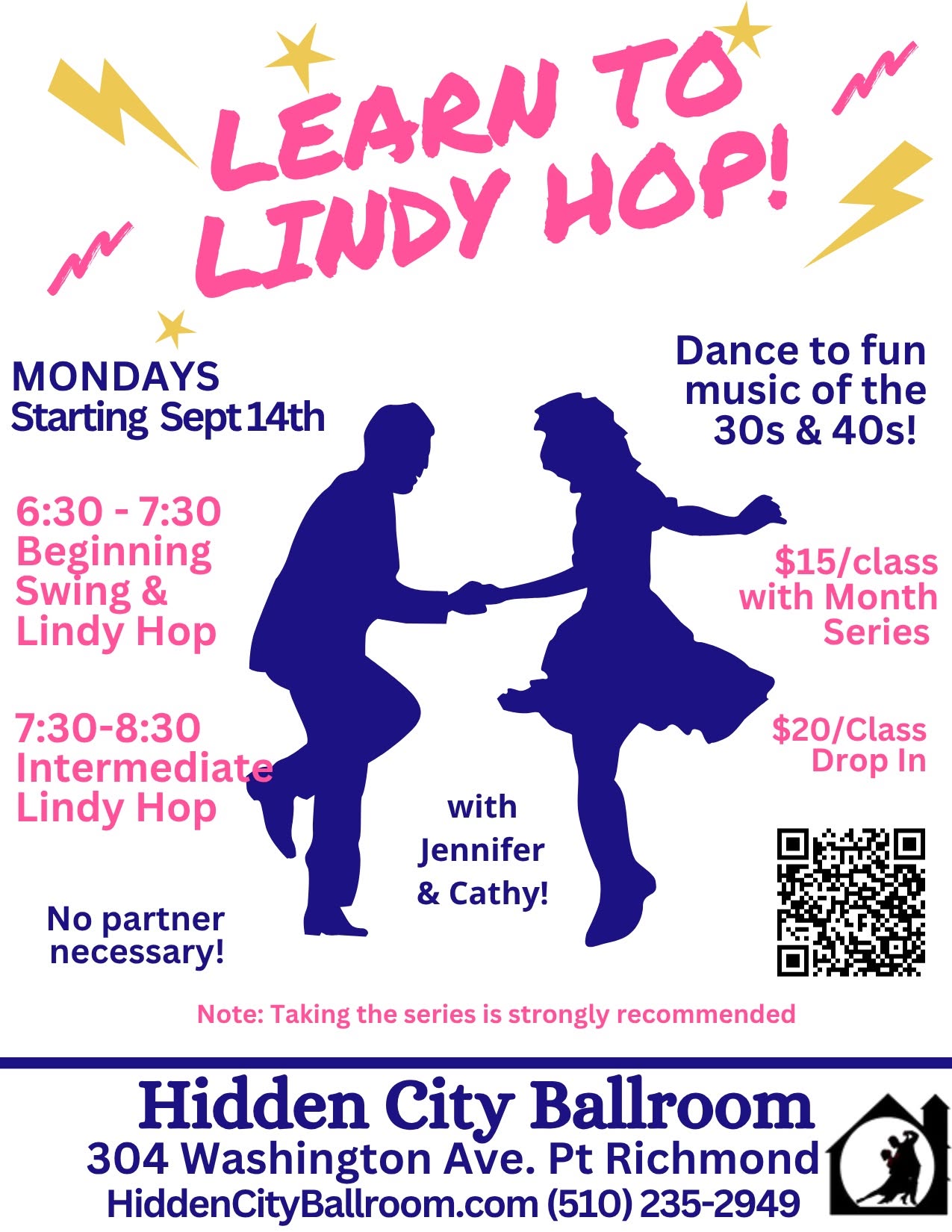 Swing/Lindy Hop Group Classes — TUE 6 OCT