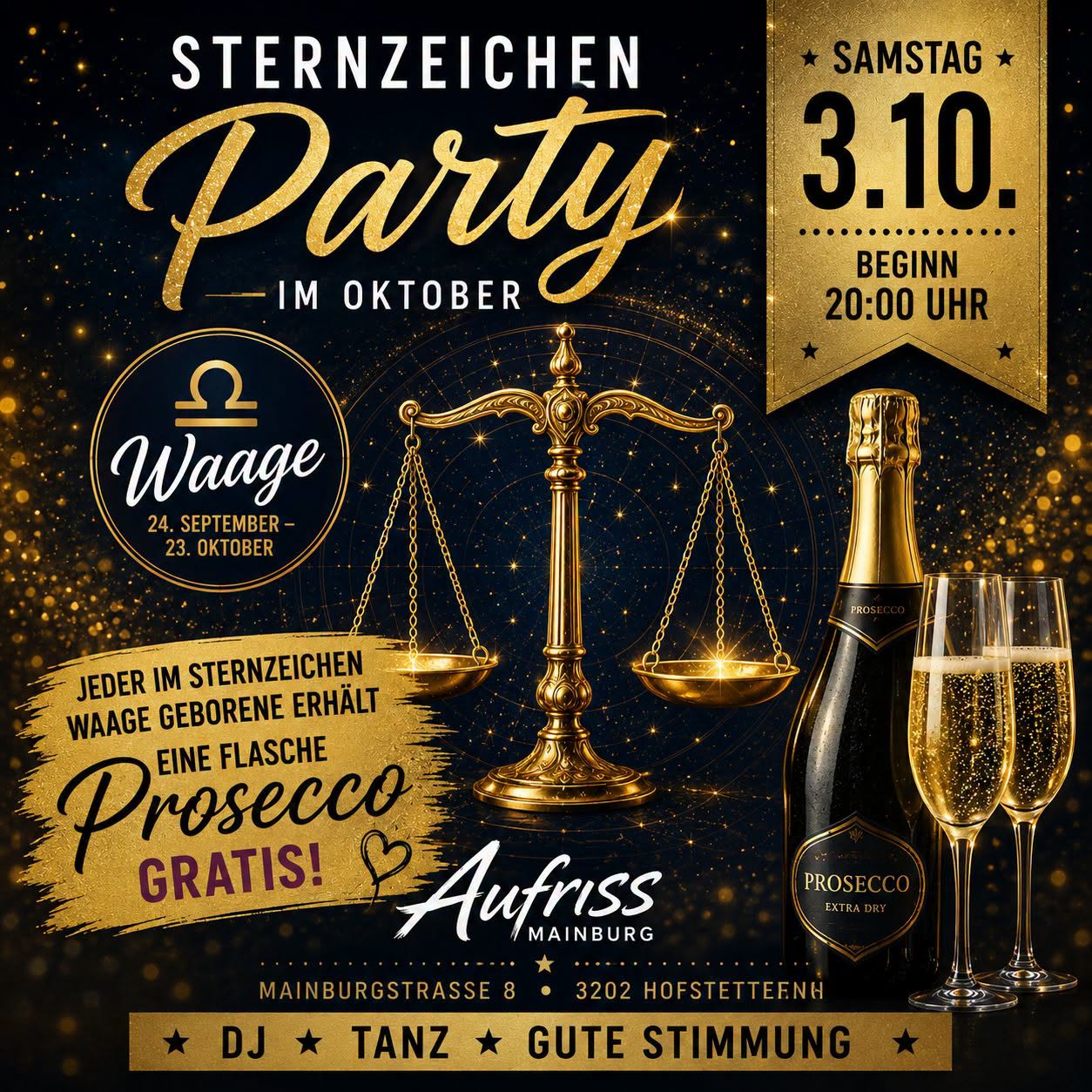 Die große Sternzeichen-Party — SAT 3 – SUN 4 OCT