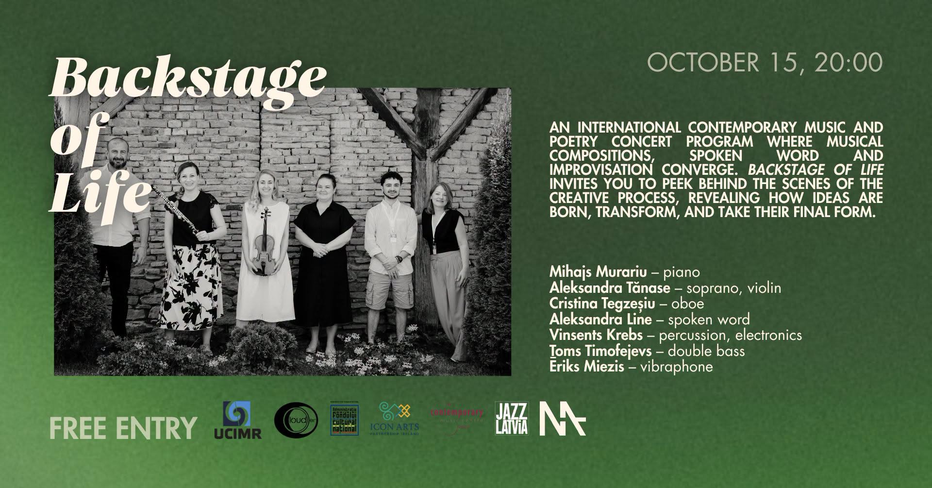"Backstage of Life" | Contemporary Music & Poetry — THU 15 OCT