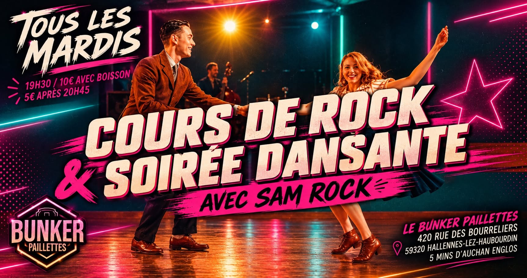 🕺 ATELIER ROCK + SOIRÉE DANSANTE 💃 — TUE 6 OCT