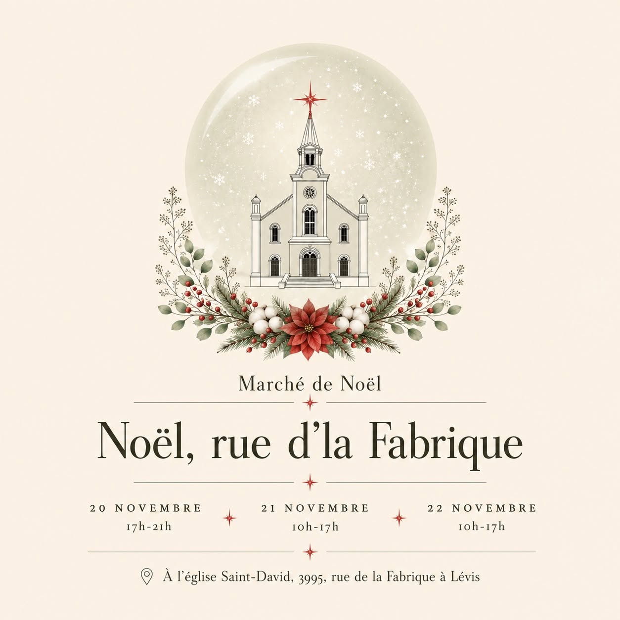 Marché de Noël—Noël, rue d’la Fabrique — FRI 20 – SUN 22 NOV
