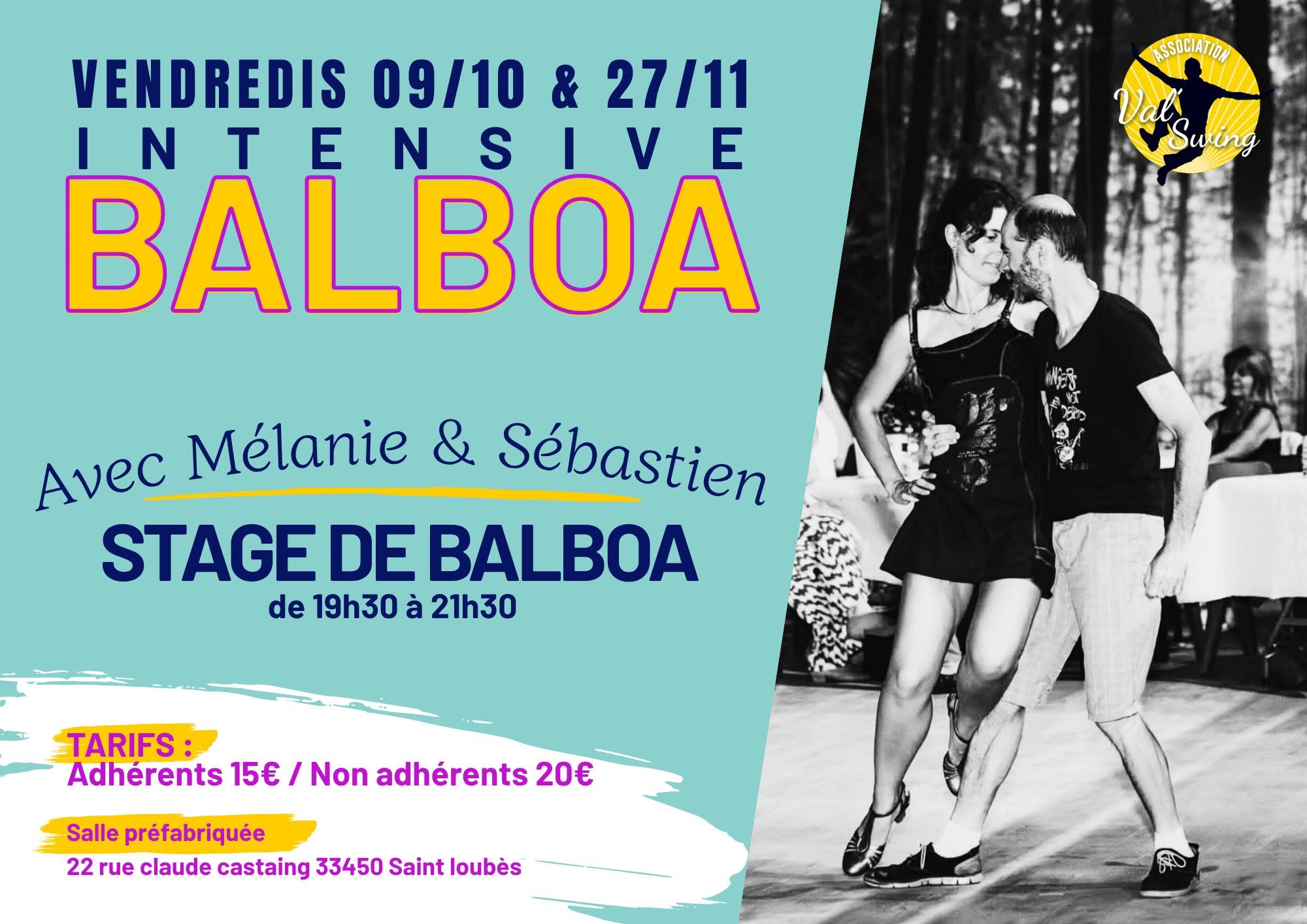 Stage intensif de Balboa - Avec Mélanie & Sébastien — FRI 9 OCT