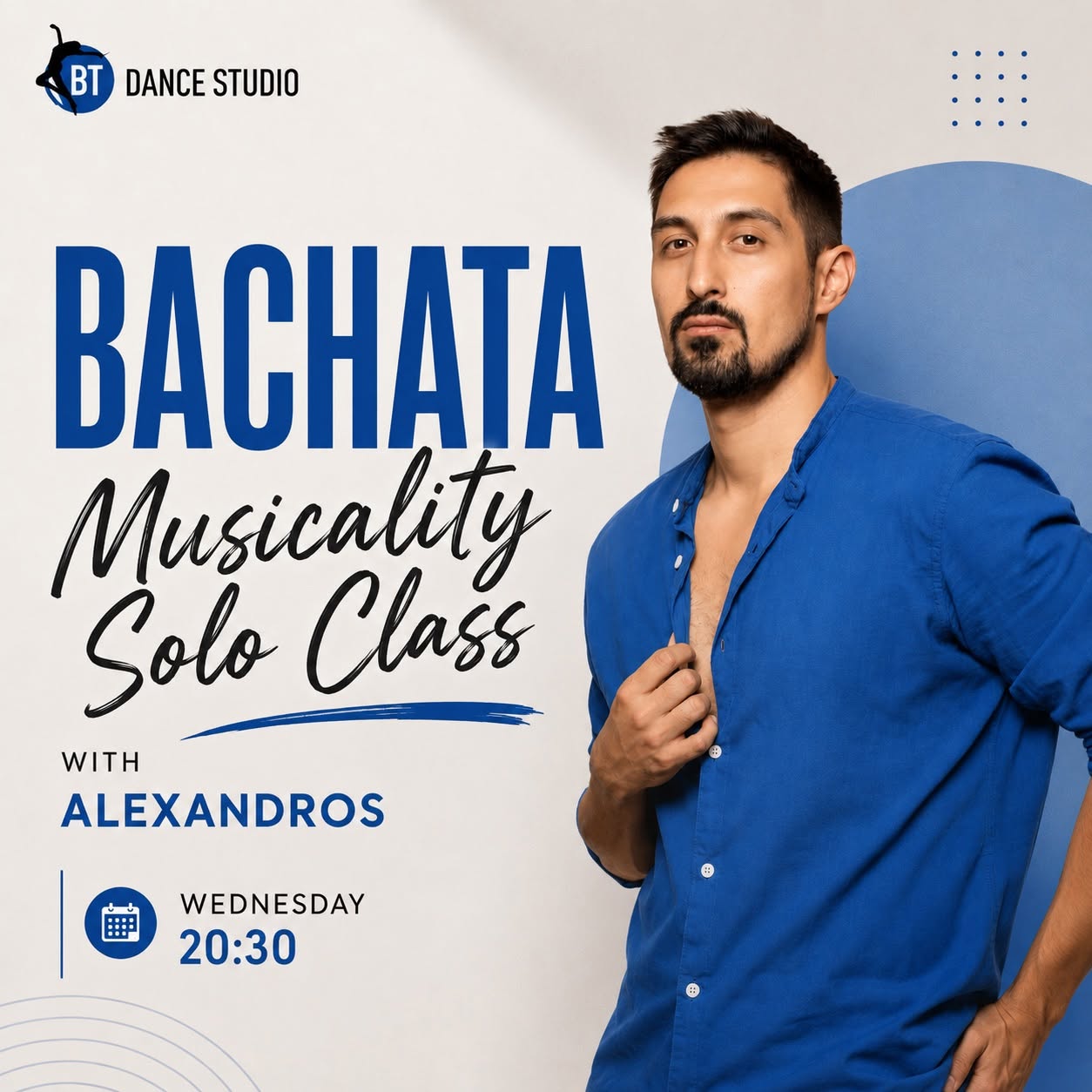 Regular Bachata Musicality Solo Classes with Alexandros — WED 7 OCT