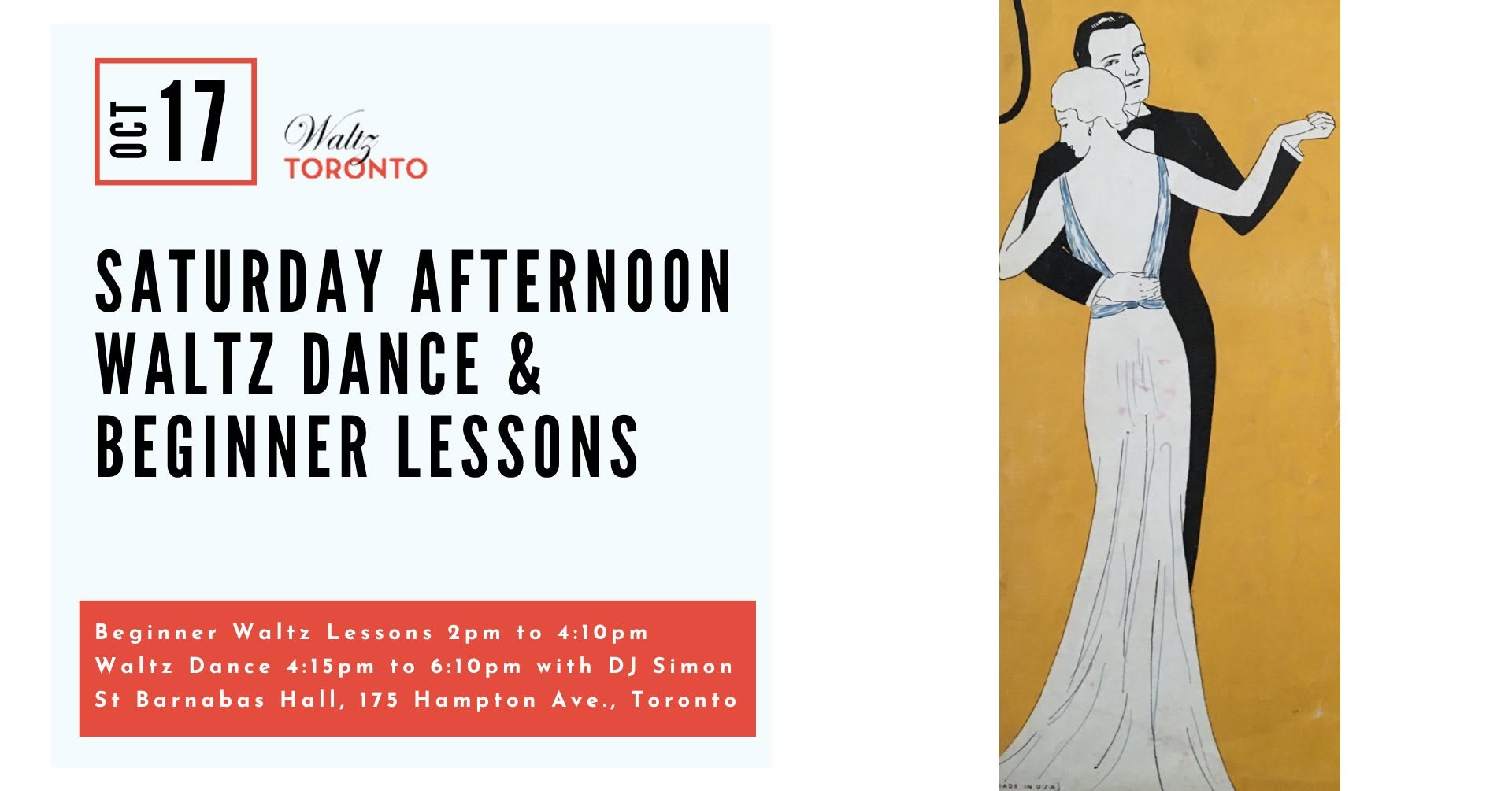 Saturday Afternoon Waltz - Dance Party & Beginner Lessons! — SAT 17 OCT