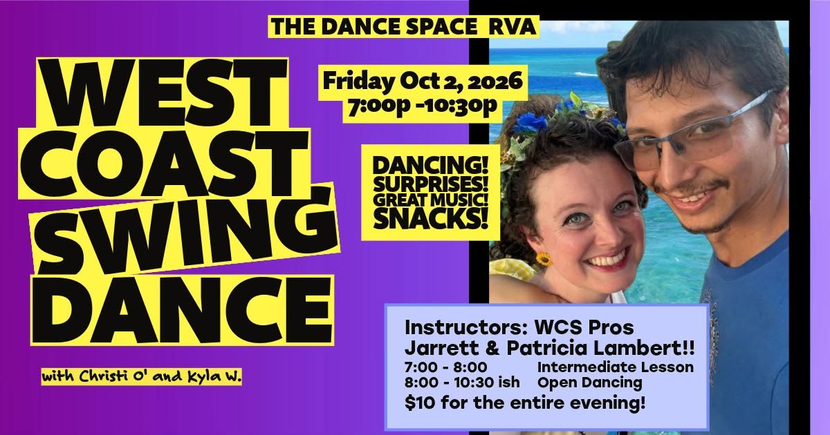 RVA First Friday West Coast Swing 2026 — FRI 2 – SAT 3 OCT