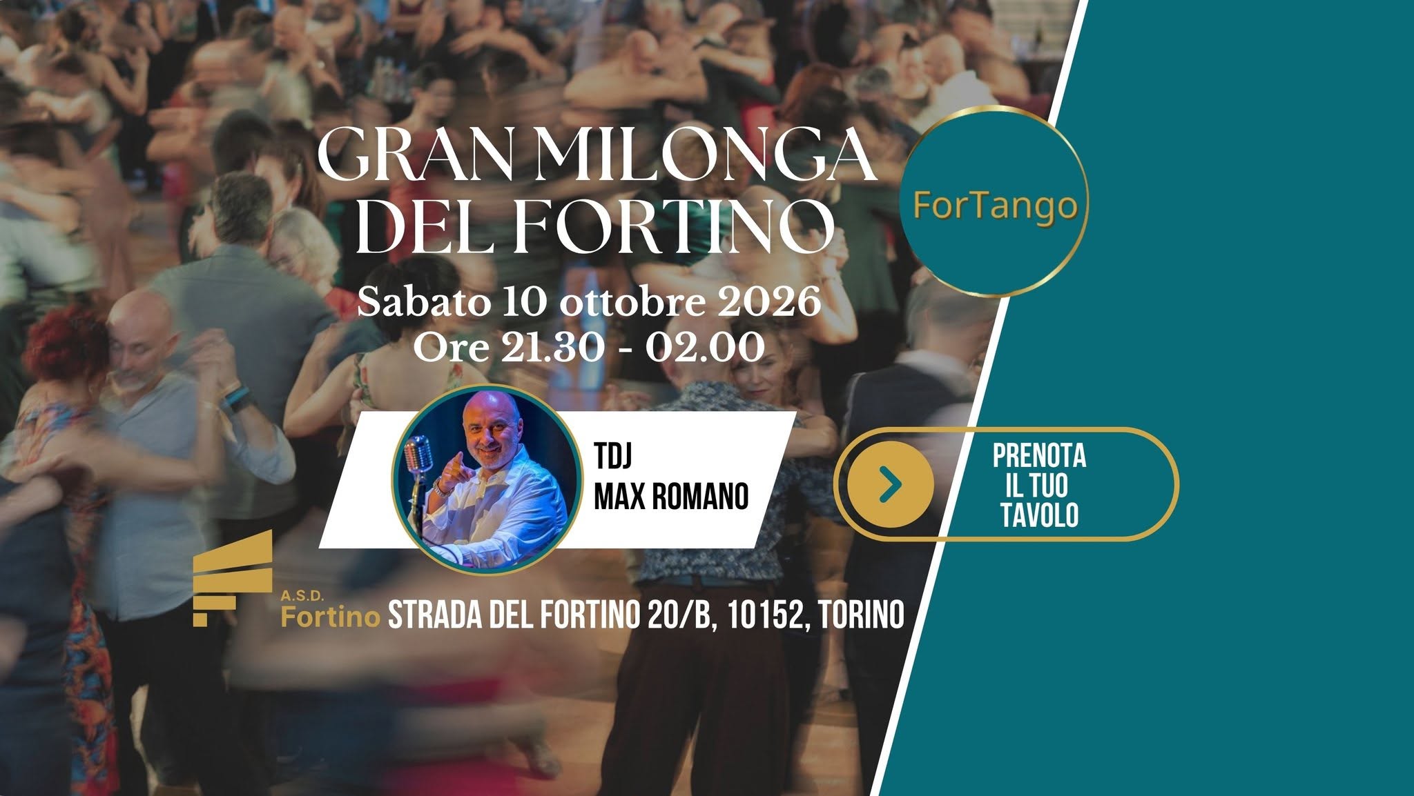 Gran Milonga Del Fortino, Tdj Max Romano — SAT 10 – SUN 11 OCT
