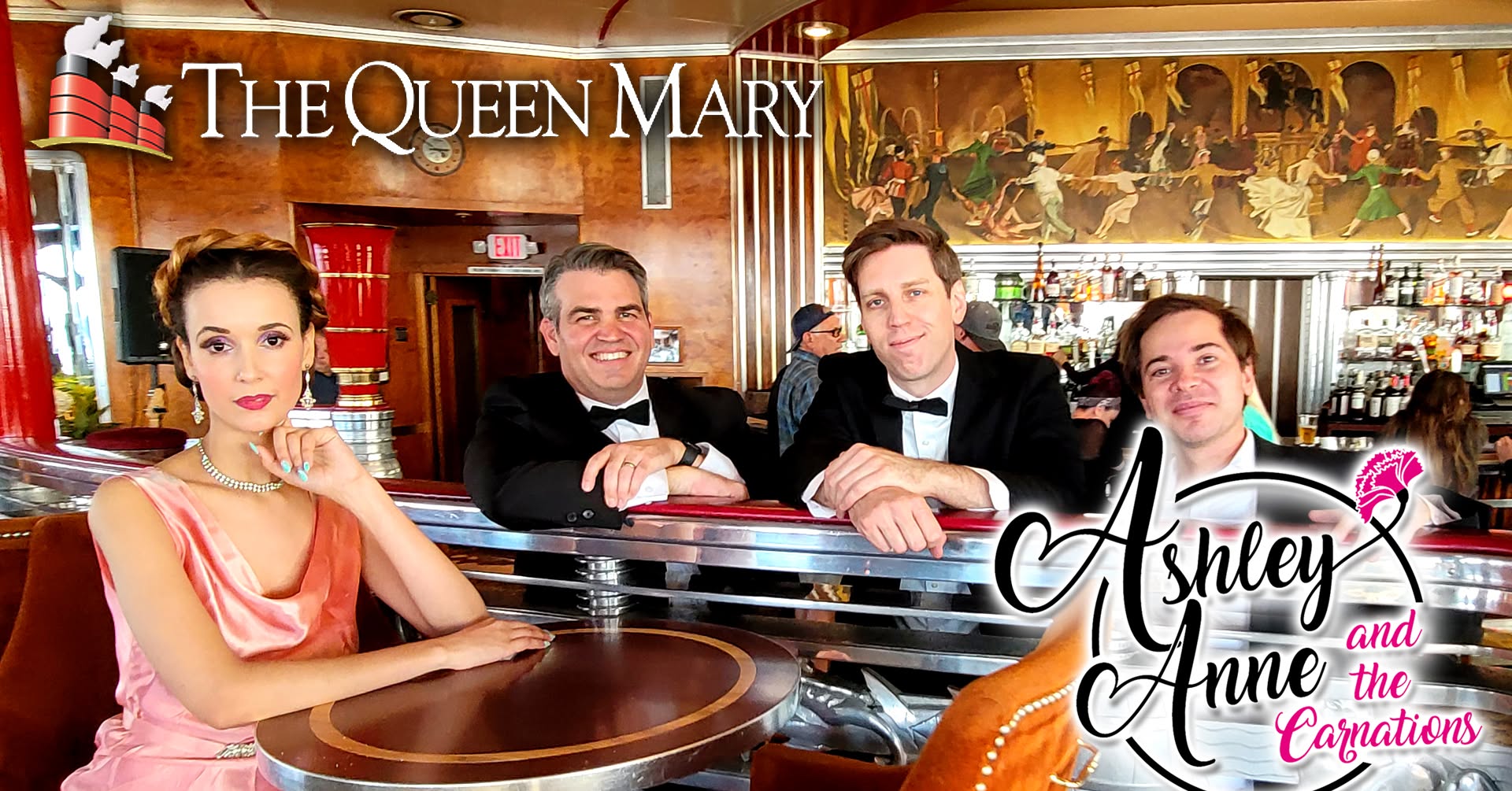 Ashley Anne and The Carnations Tuesdays aboard The Queen Mary! FREE! — TUE 6 – WED 7 OCT