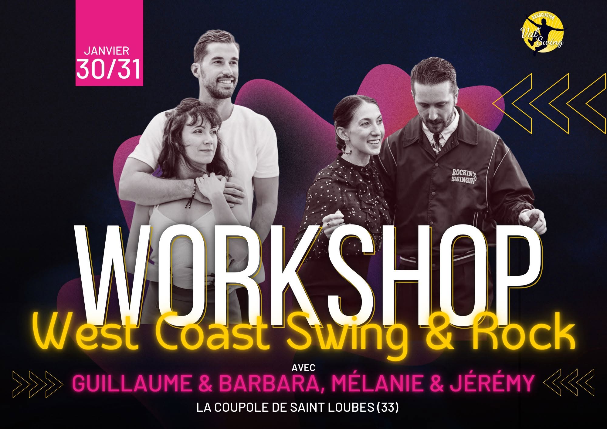 Workshop West Coast swing & Rock - 2 salles / 2 ambiances — SAT 30 – SUN 31 JAN 2027