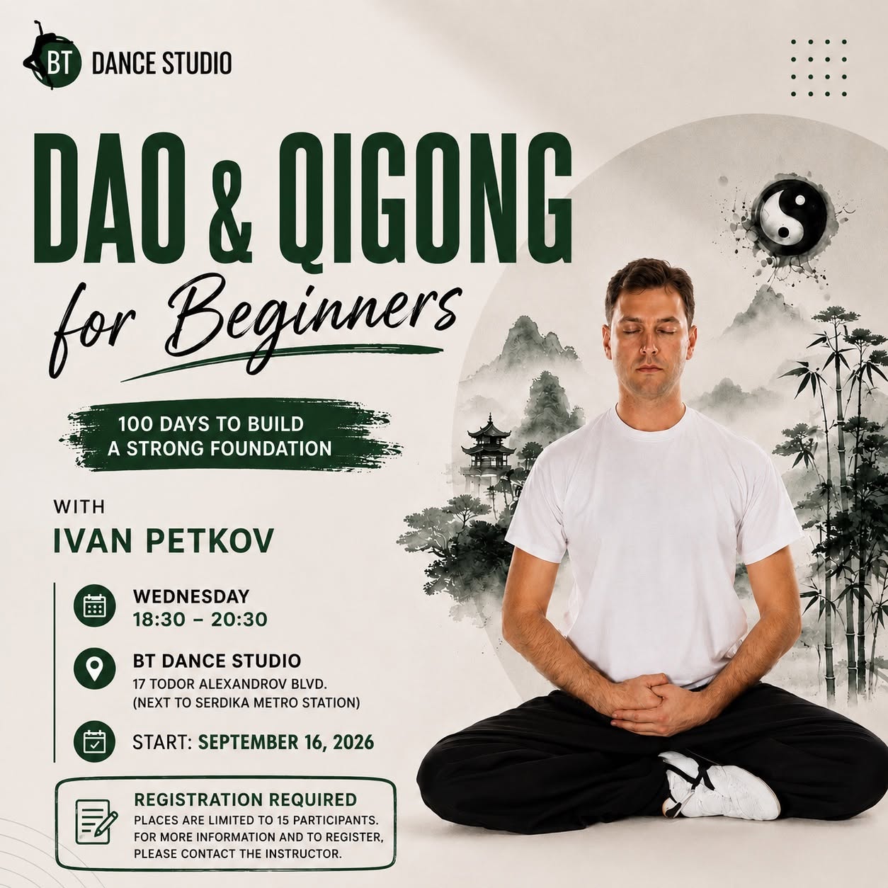 Regular Dao & Qigong Course for Beginners with Ivan Petkov — WED 7 OCT