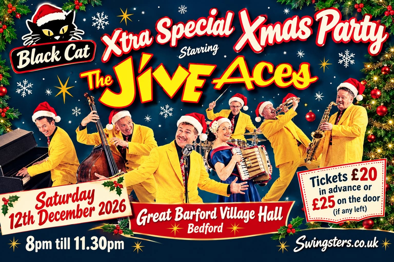 The Jive Aces at the Black Cat Xtra Special Xmas Party  — SAT 12 DEC