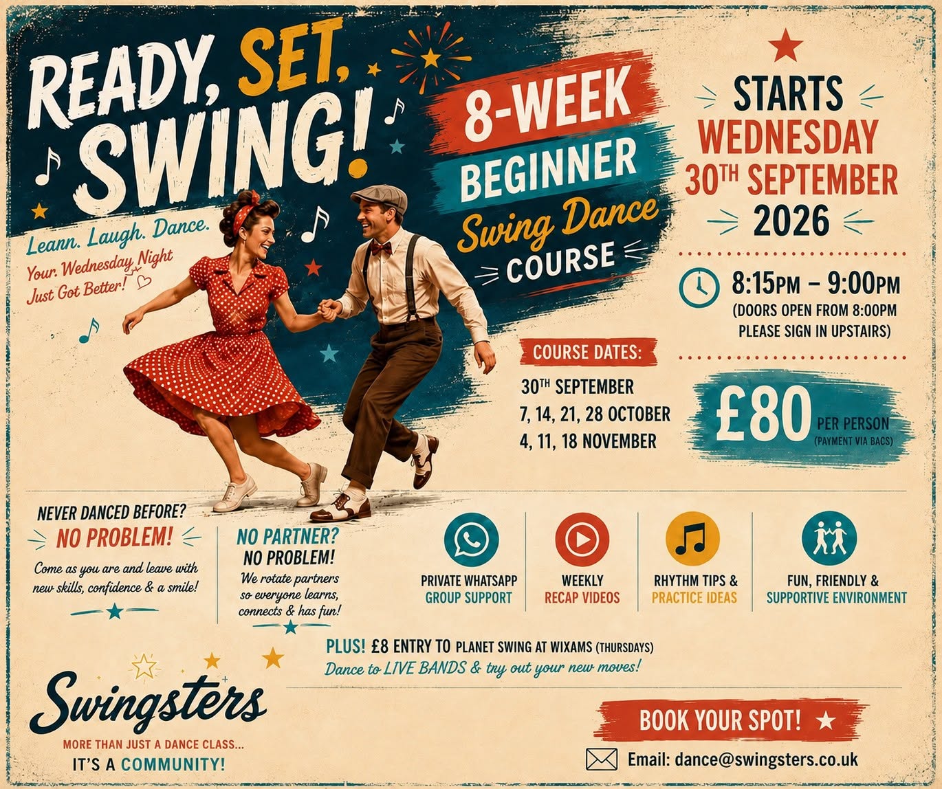 Ready, Set, Swing - 8 week Beginners Course β WED 7 OCT