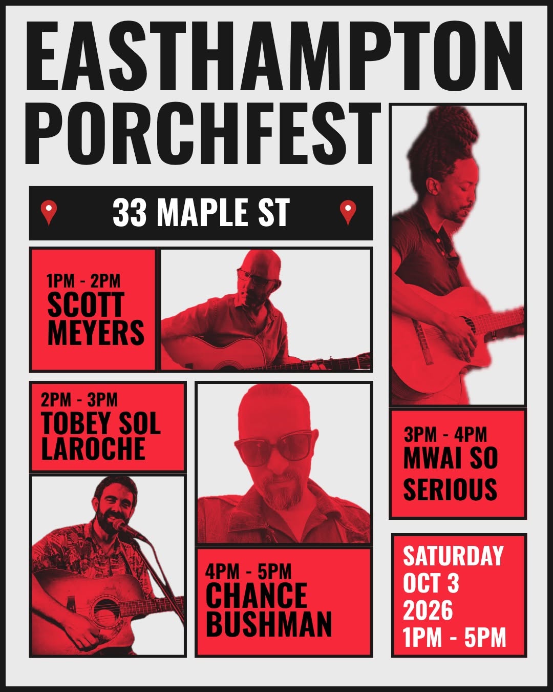 Free Bday Debut at Easthampton Porchfest — SAT 3 OCT